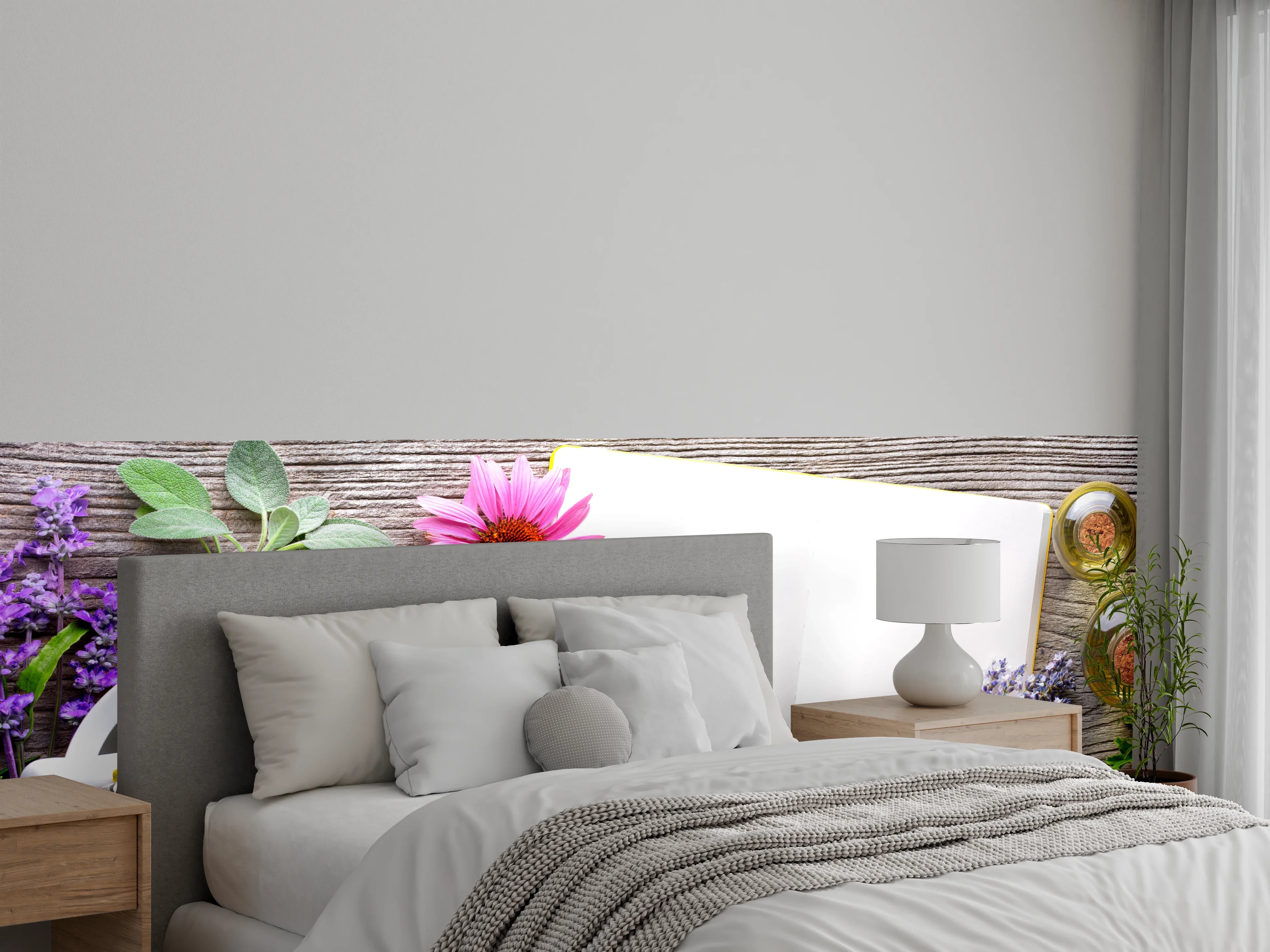 Wandverkleidung Schlafzimmer - Kräuter & Blumen