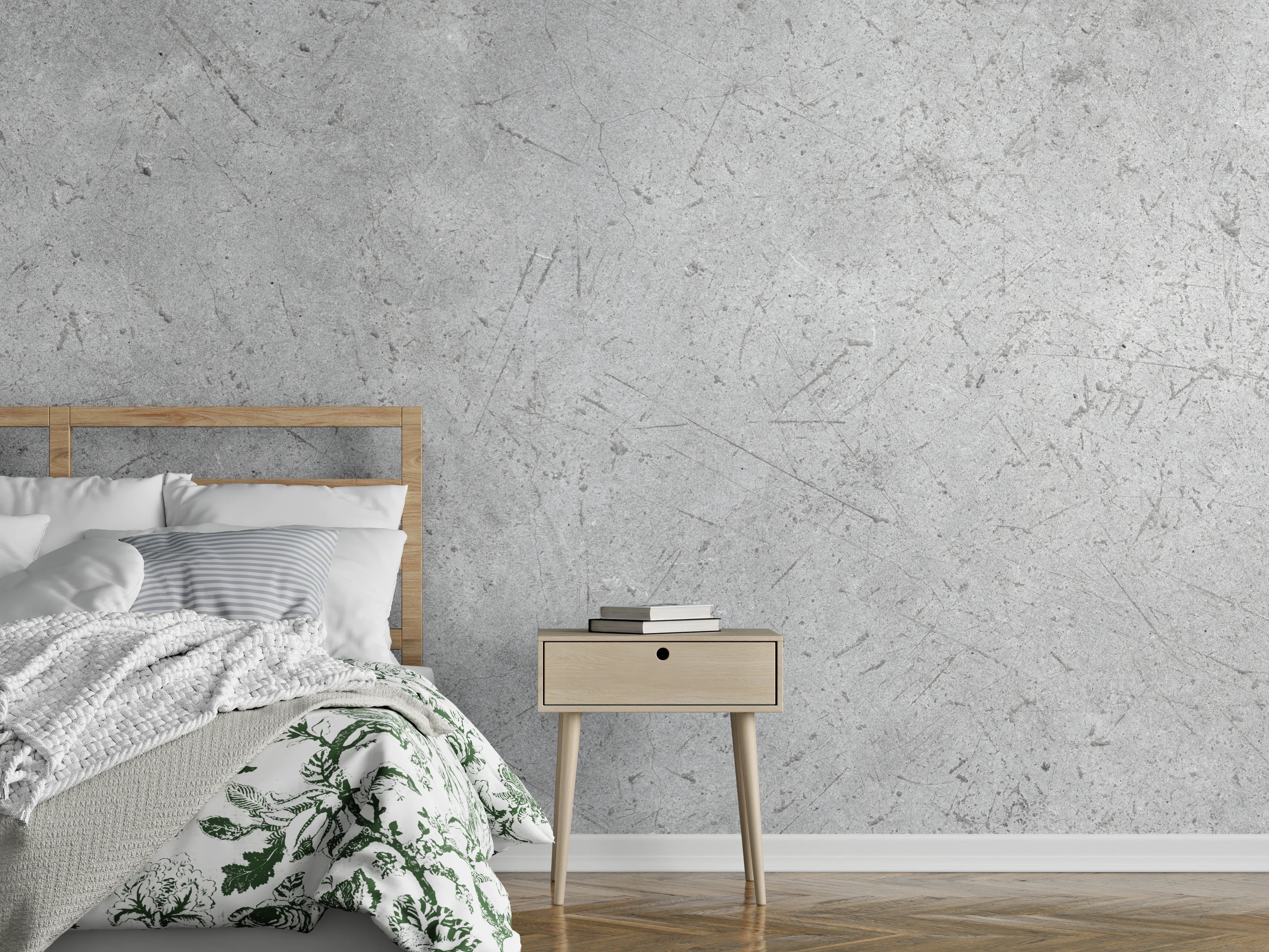 Wandverkleidung Schlafzimmer - Kratzige graue Betonwand