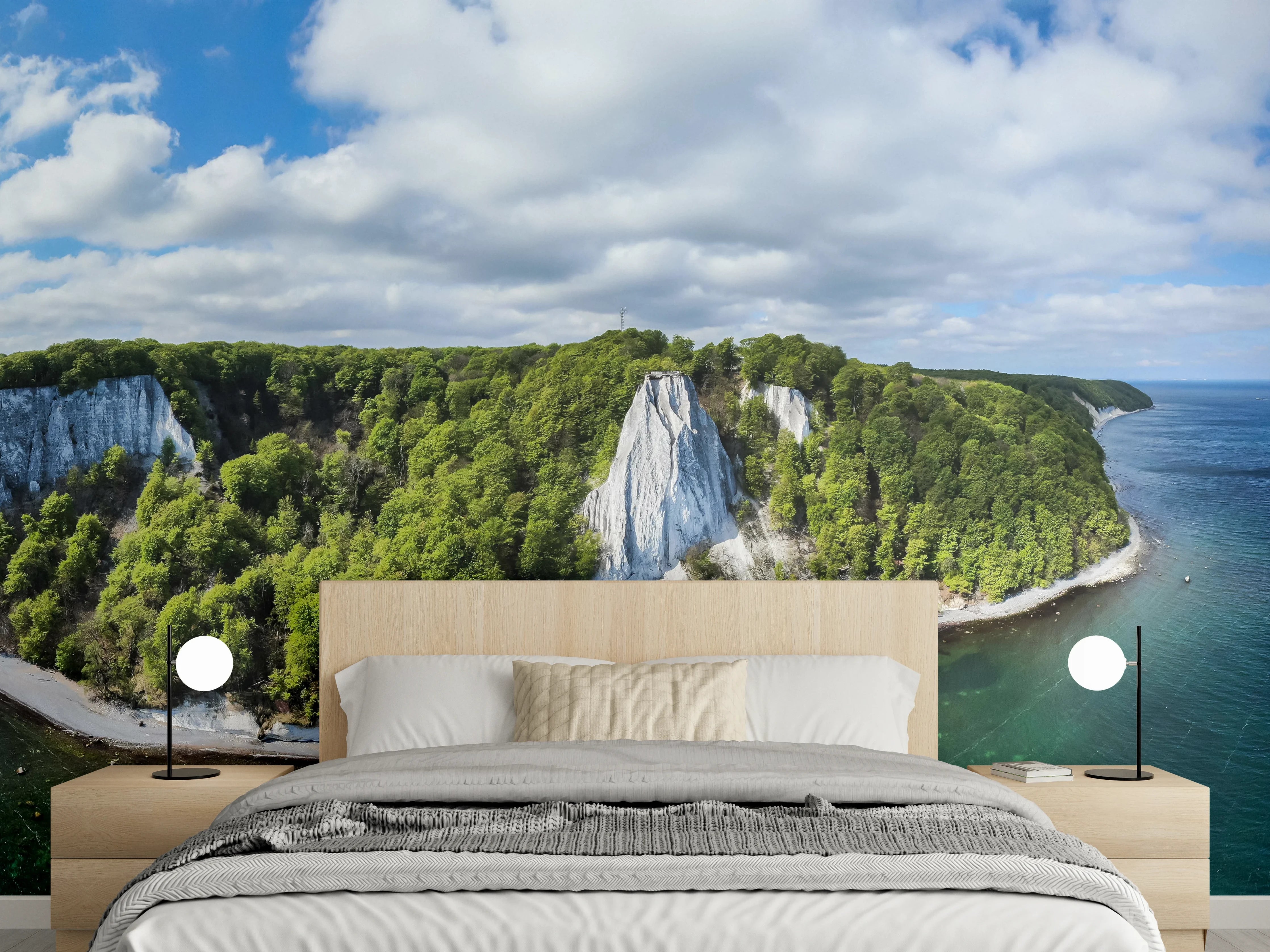 Wandverkleidung Schlafzimmer - Kreidefelsen Rügen Meerblick Panorama