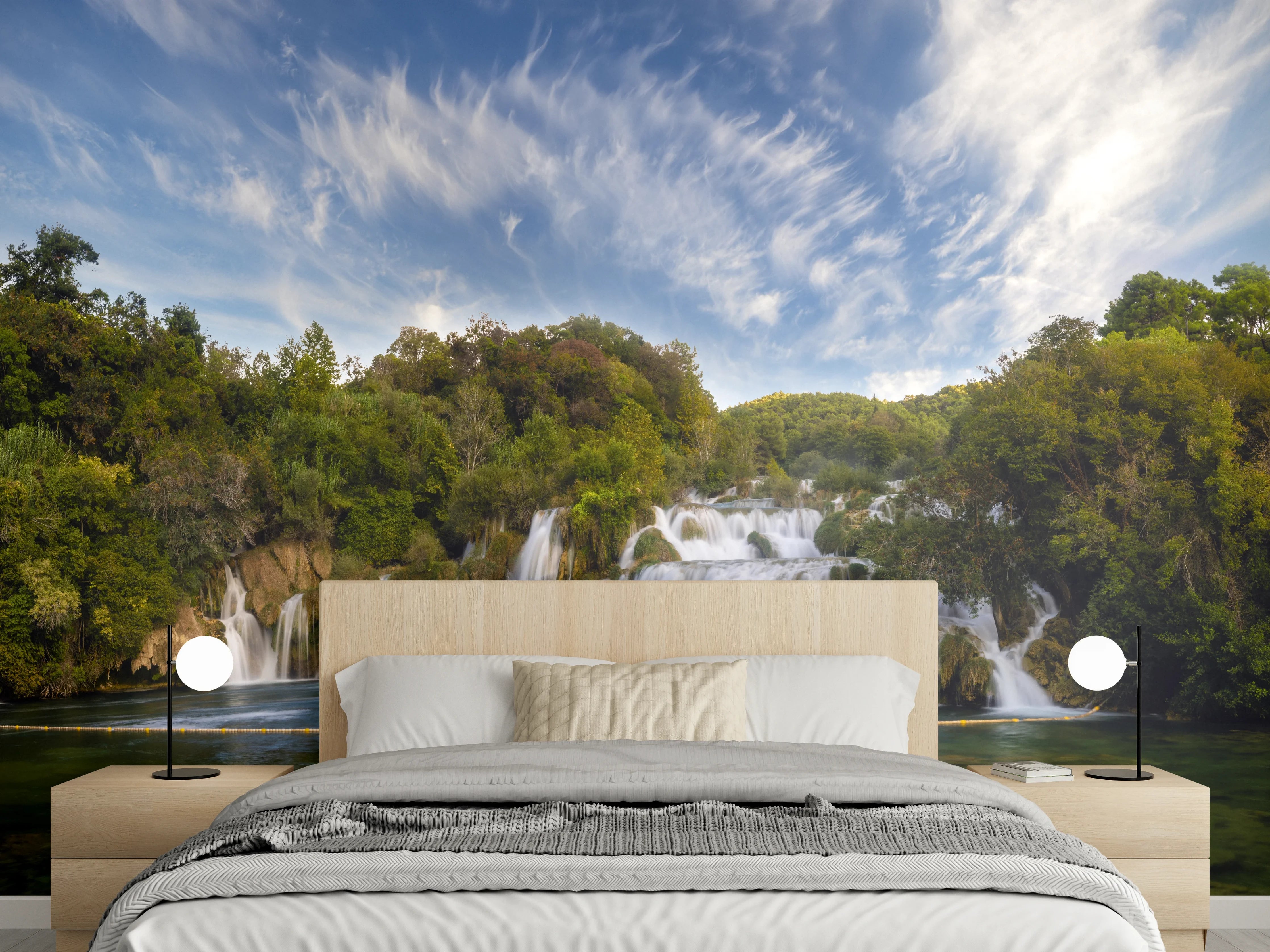 Wandverkleidung Schlafzimmer - Krka-Nationalpark-Panorama