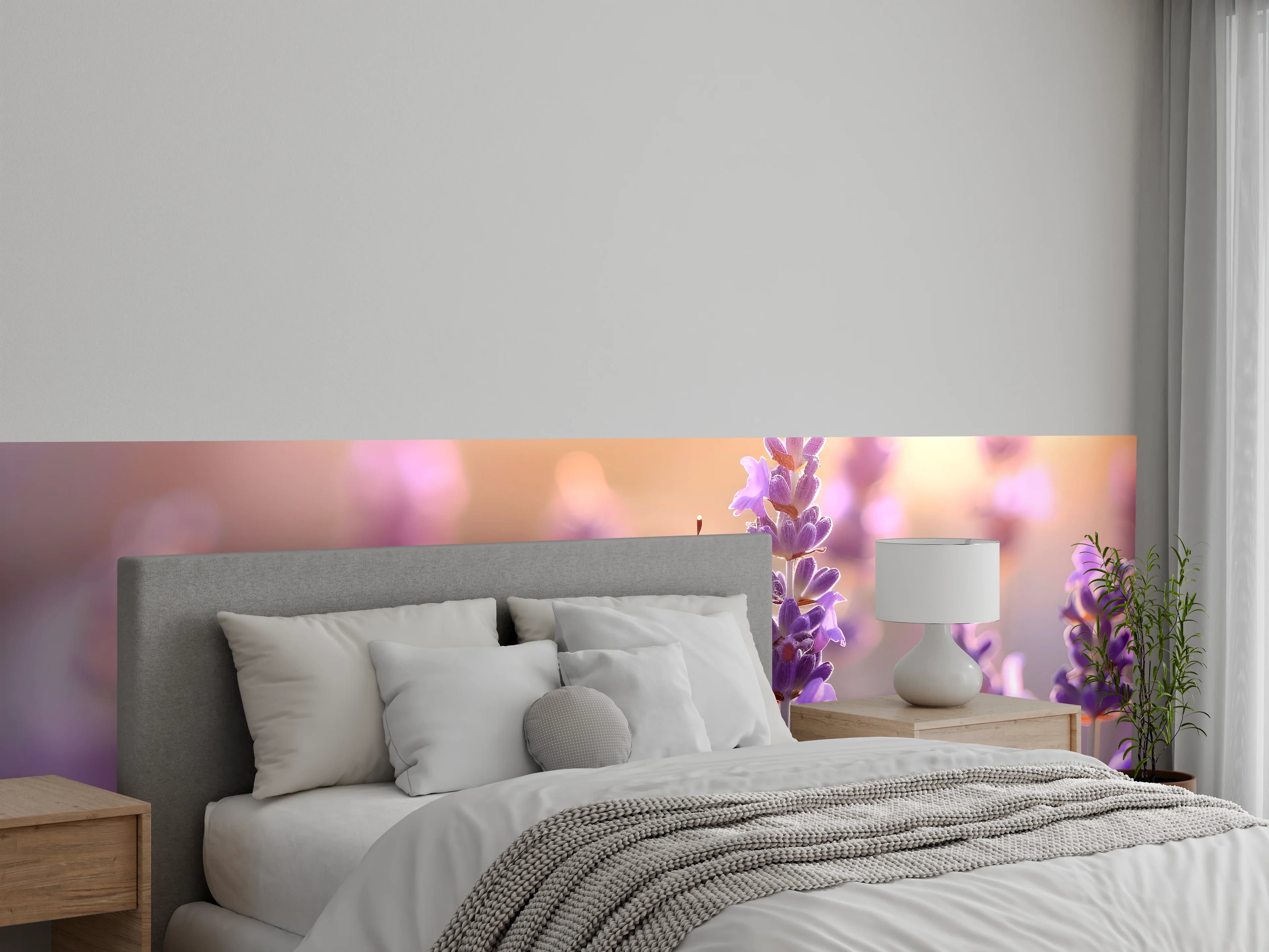 Wandverkleidung Schlafzimmer - Lavendel-Schmetterling in Pastell
