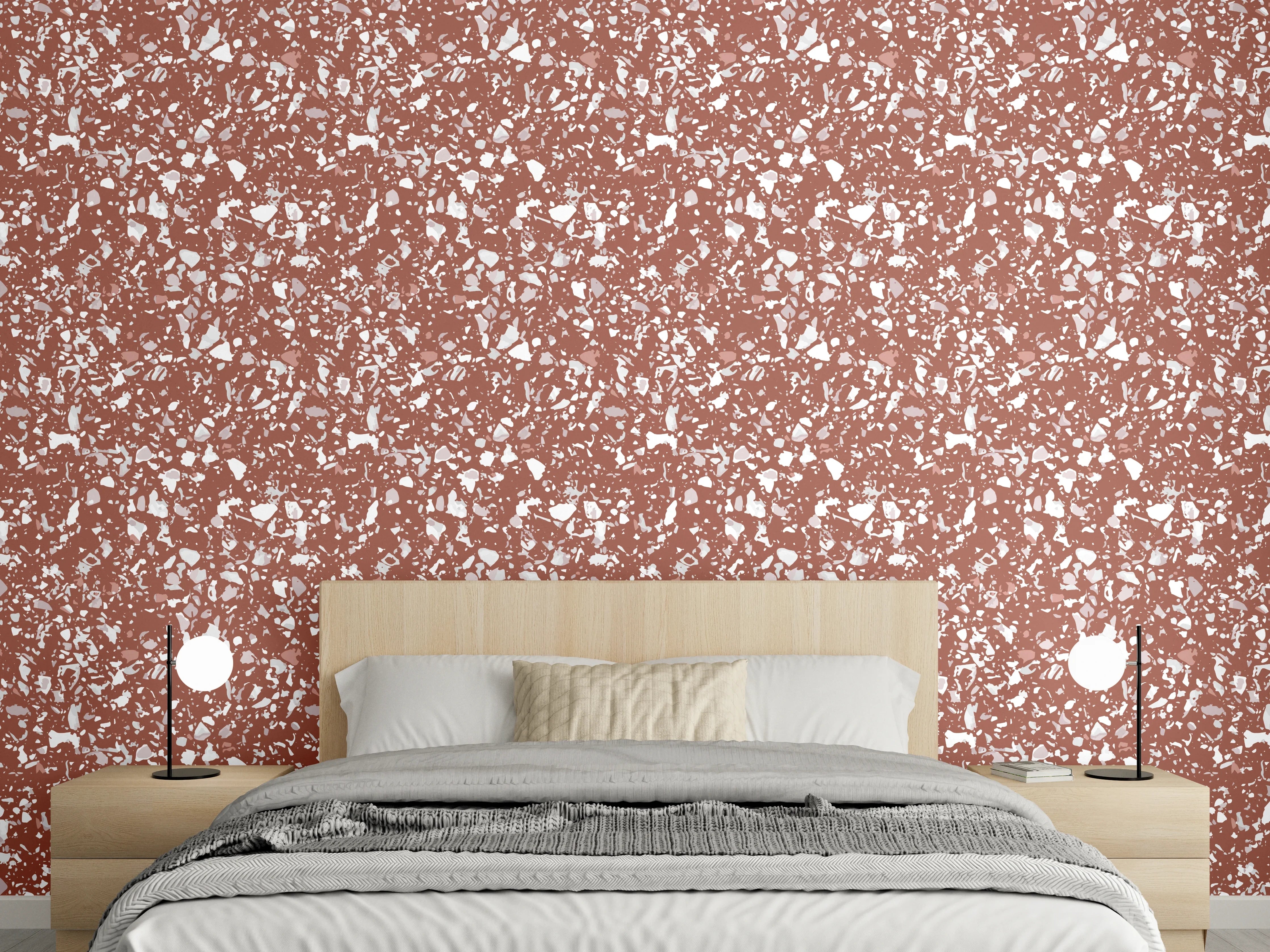 Wandverkleidung Schlafzimmer - Leuchtend roter Speckled Design