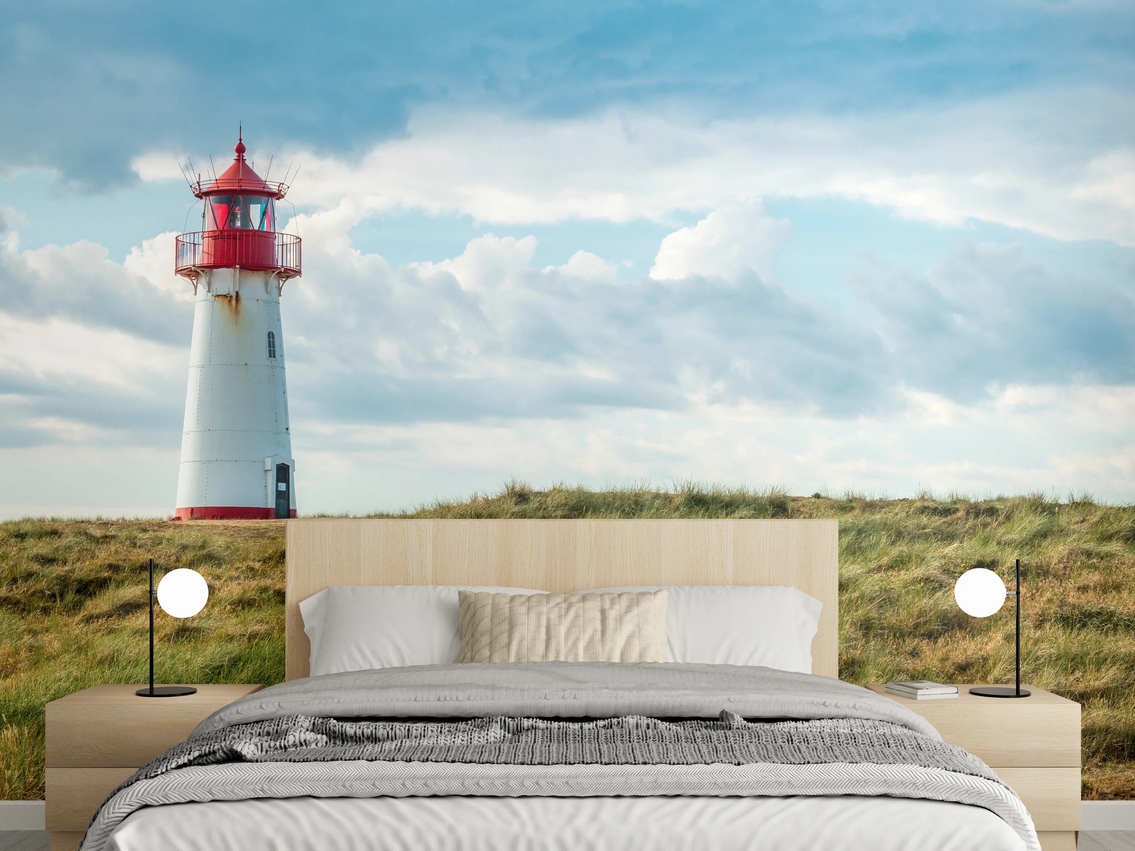 Wandverkleidung Schlafzimmer - Leuchtturm Panorama Küste Nordsee