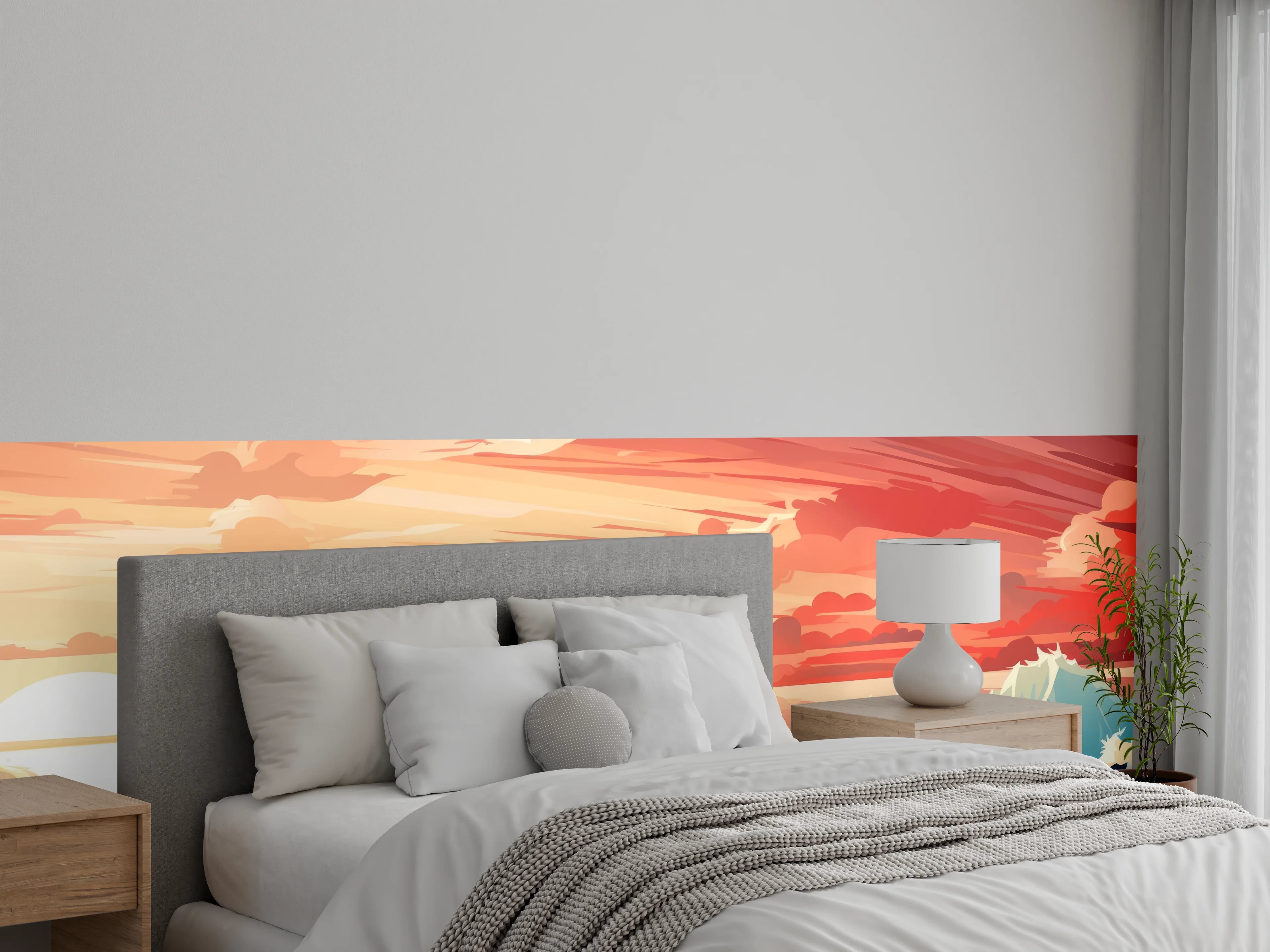 Wandverkleidung Schlafzimmer - Leuchtturm am Sonnenuntergang