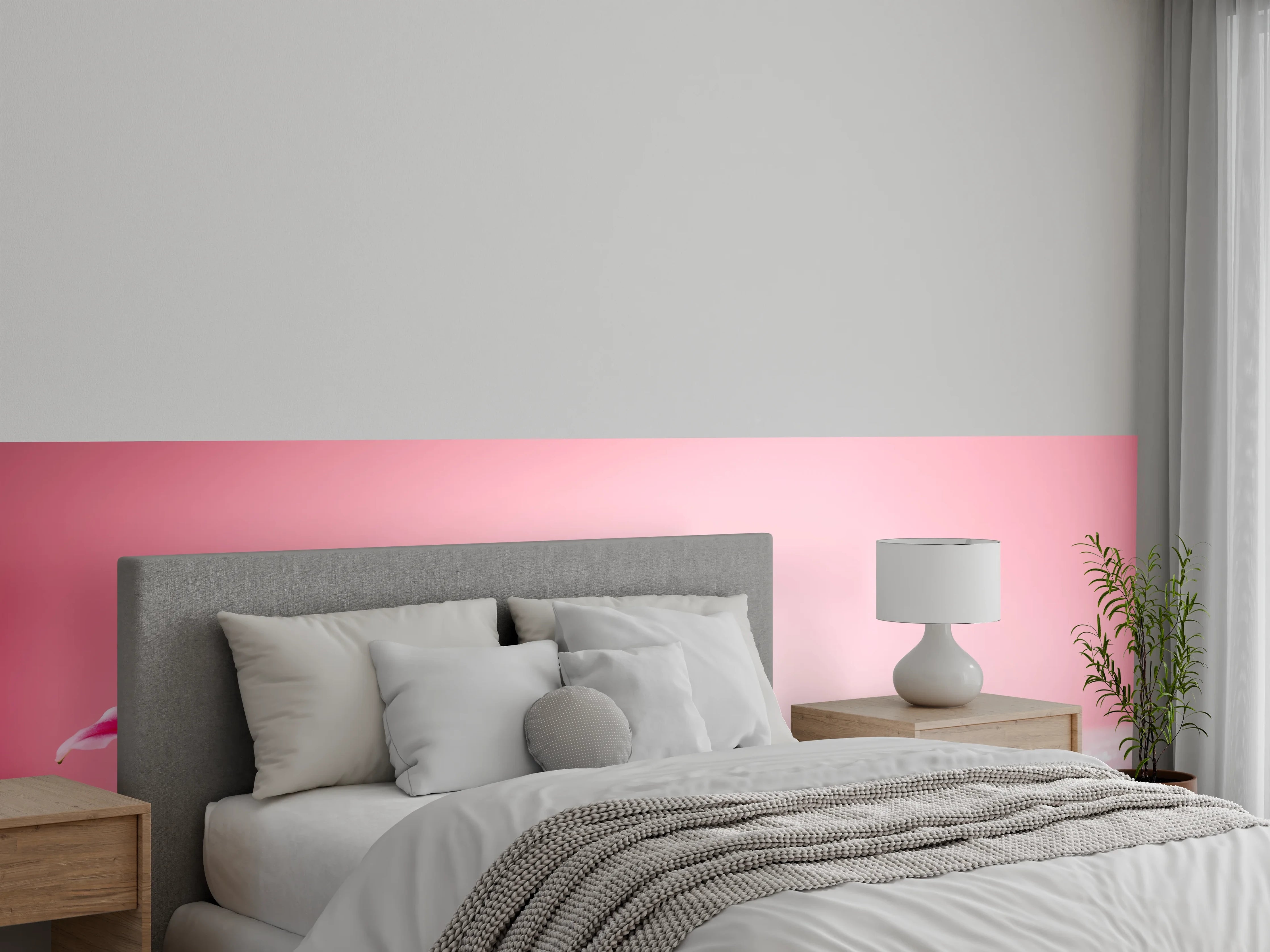 Wandverkleidung Schlafzimmer - Lilie und Massagesteine