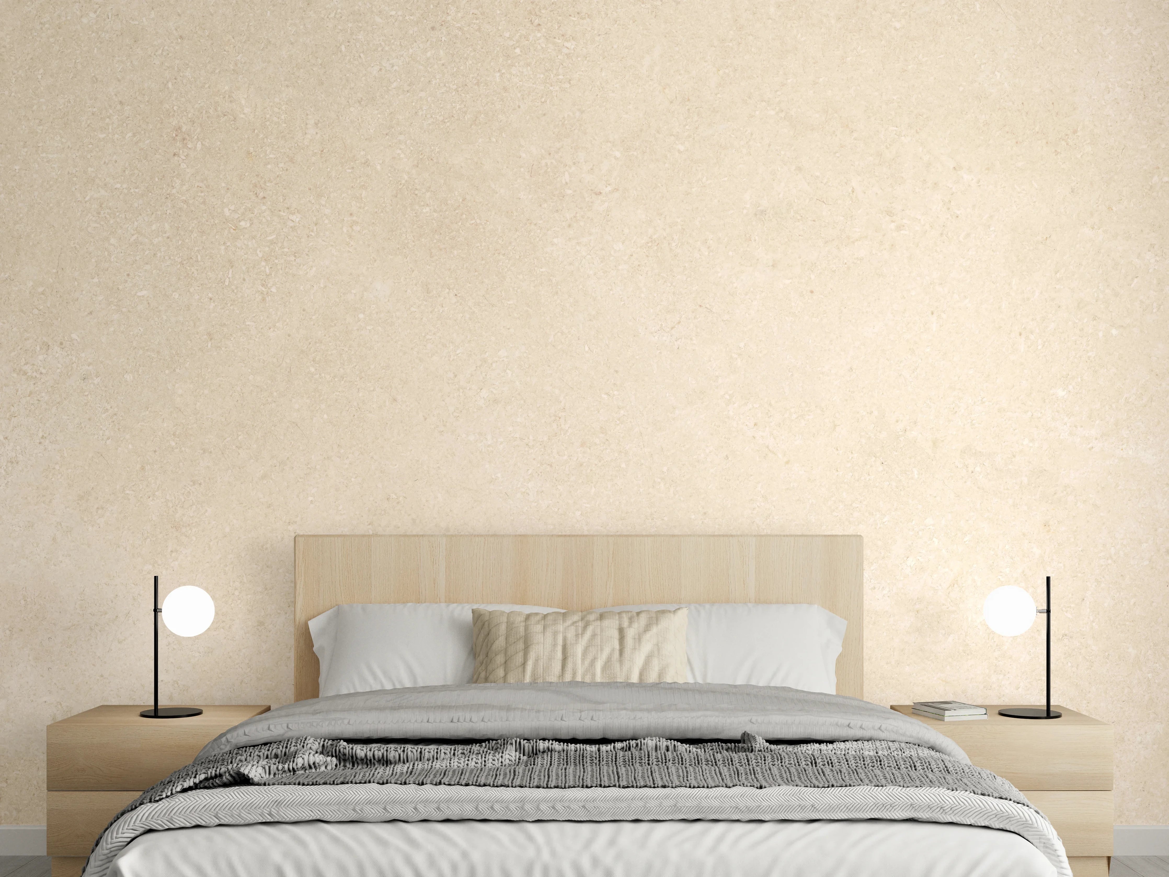 Wandverkleidung Schlafzimmer - Limestone Marble Cream Texture