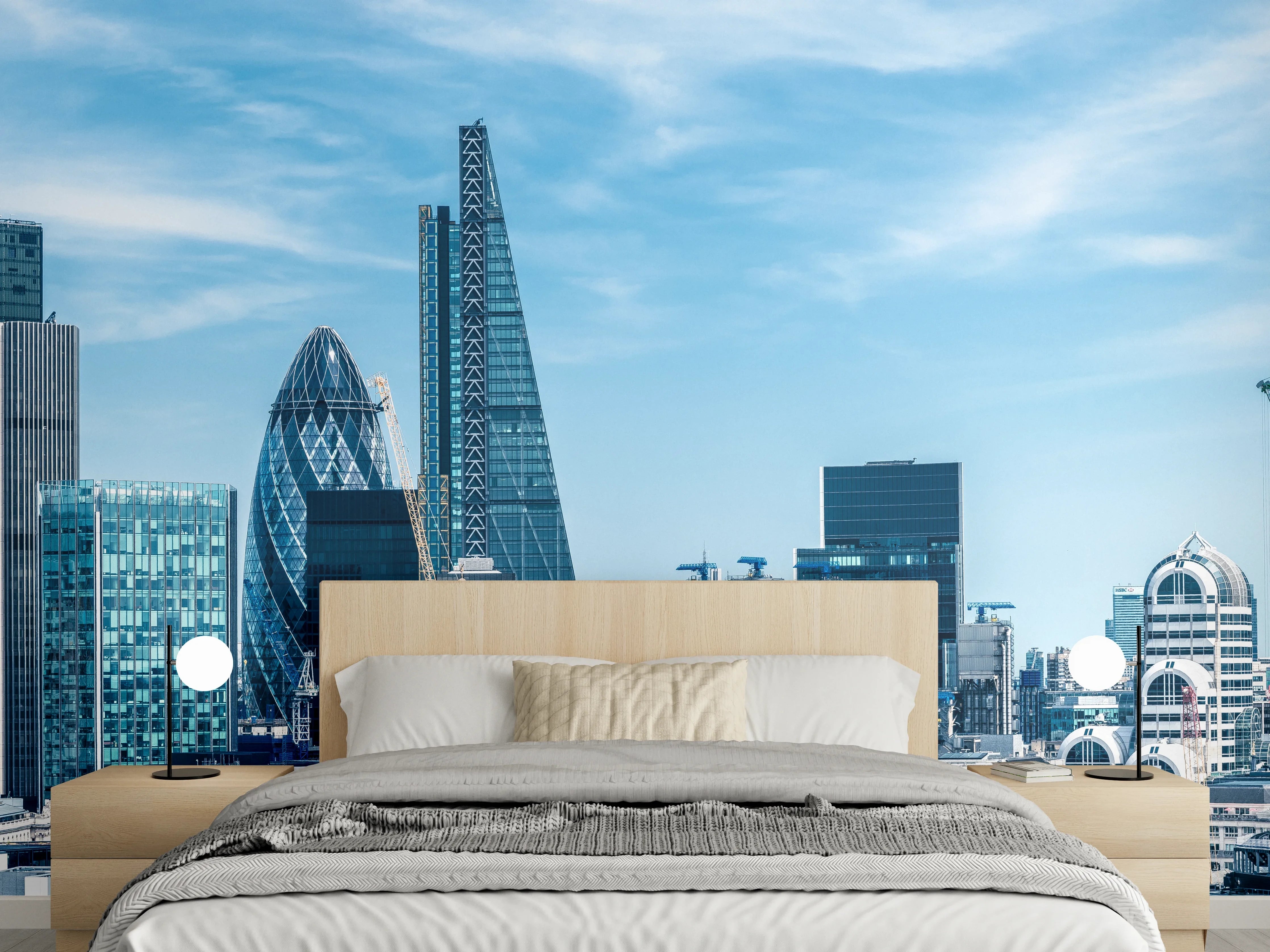 Wandverkleidung Schlafzimmer - London Skyline City Panorama modern