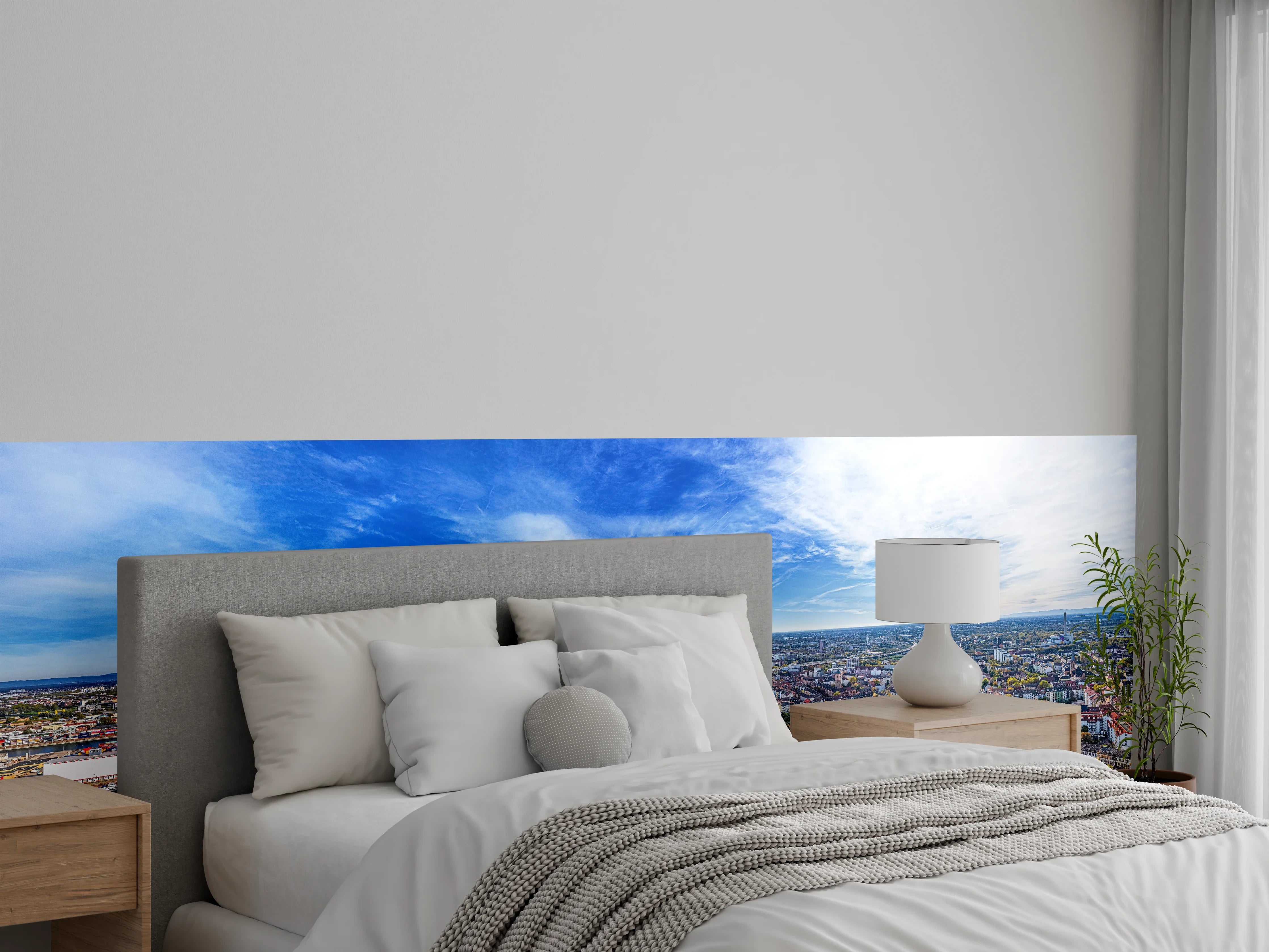 Wandverkleidung Schlafzimmer - Luftaufnahme der Stadt Ludwigshafen