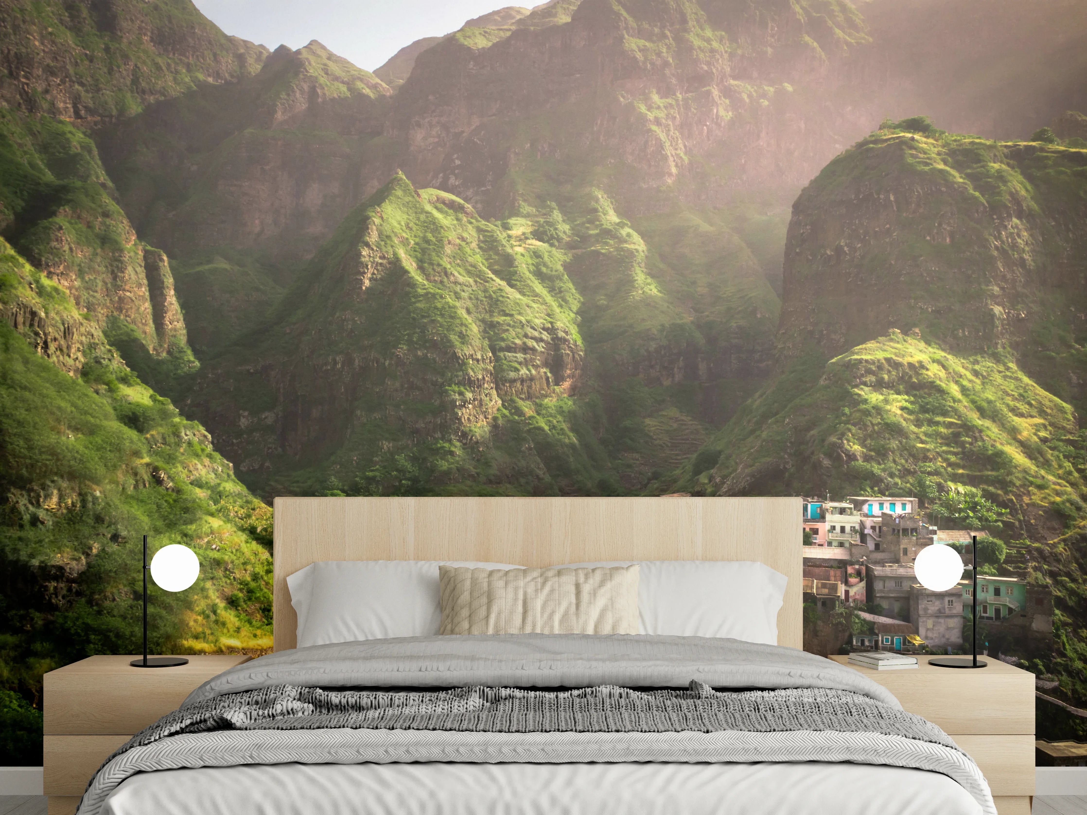 Wandverkleidung Schlafzimmer - Luftaufnahme von Fontainhas - Kabo Verde