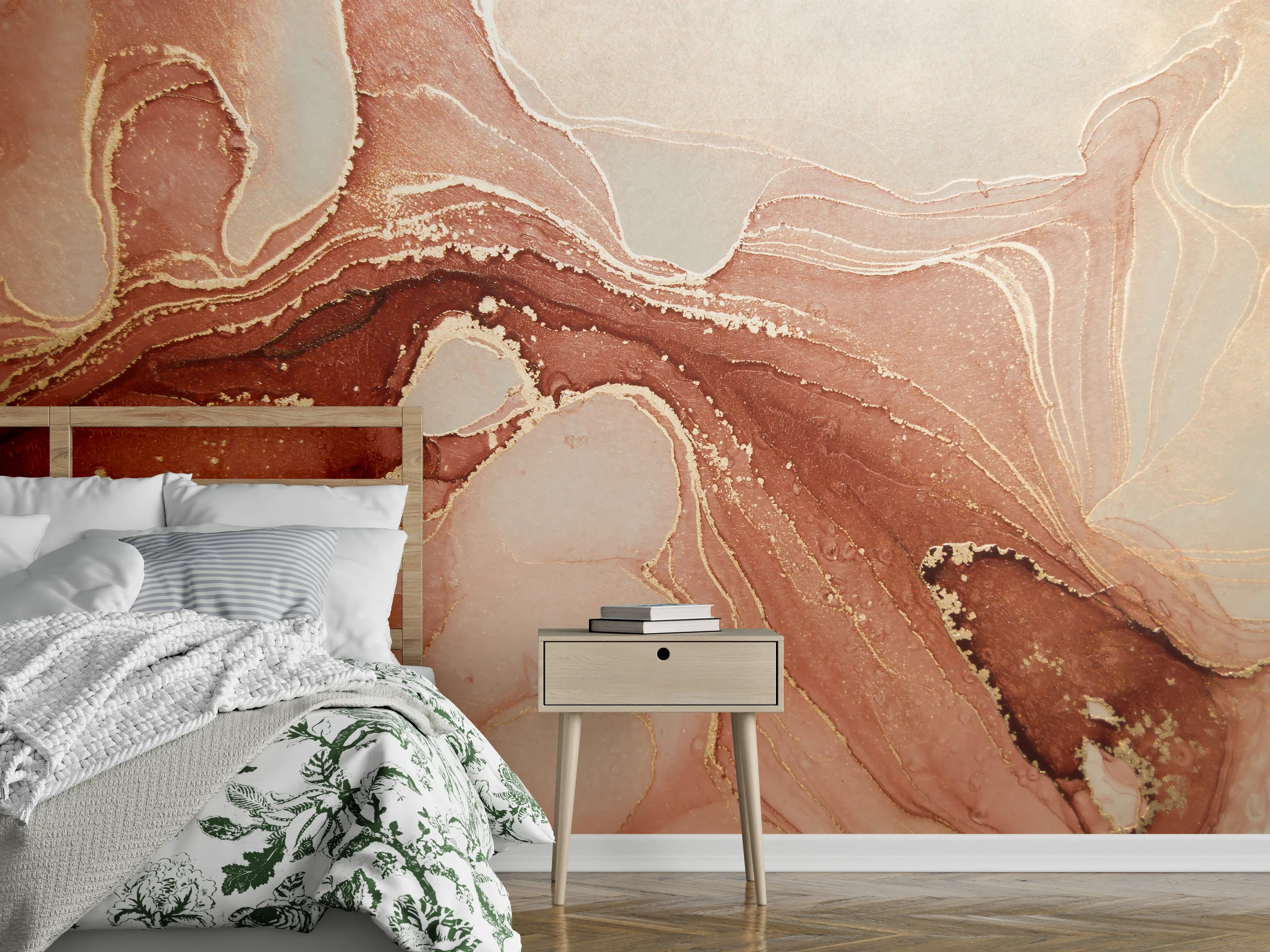 Wandverkleidung Schlafzimmer - Luxuriöse Darstellung durch flüssige Kunst