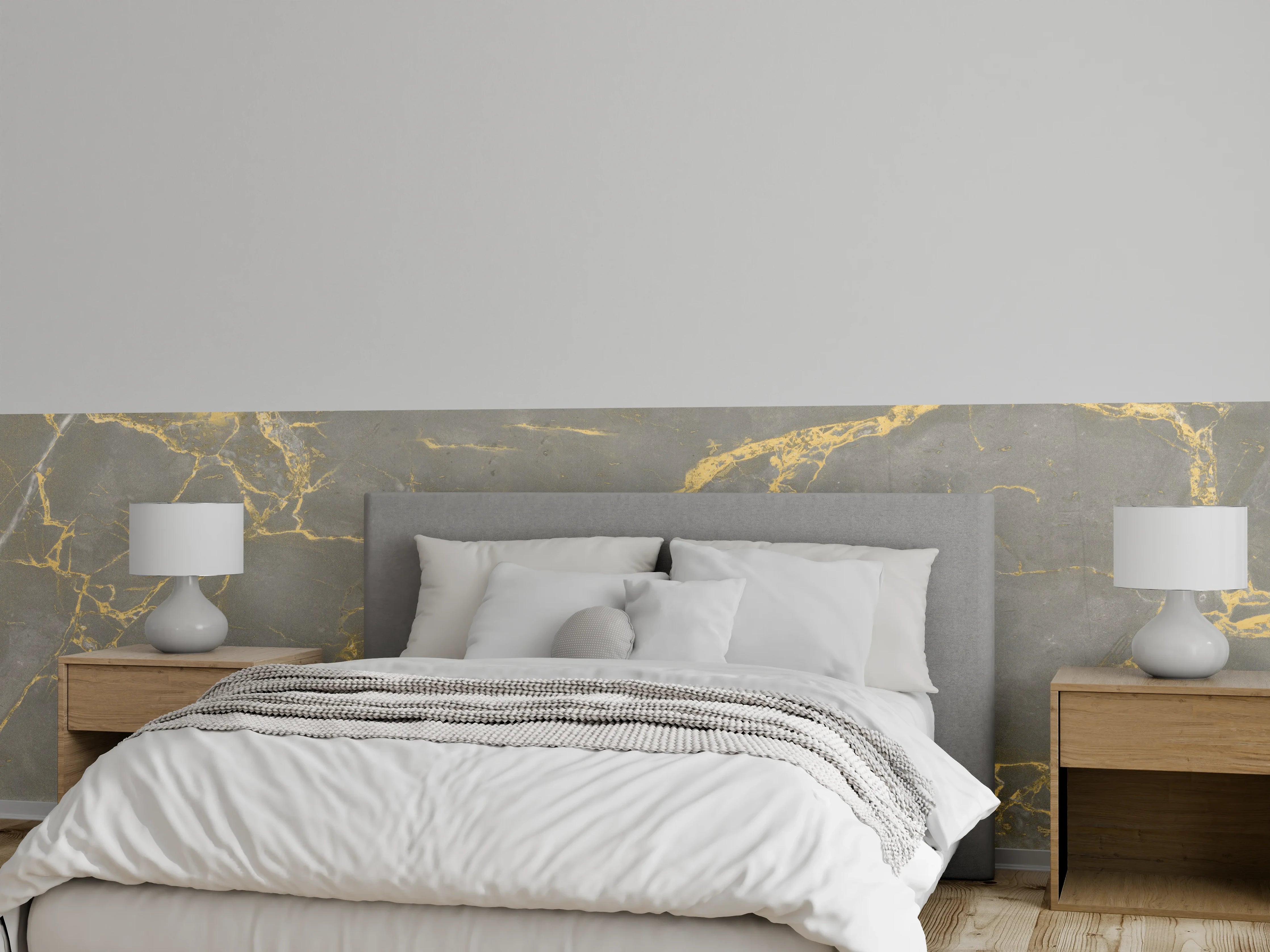 Wandverkleidung Schlafzimmer - Luxuriöse Goldmarmor-Textur