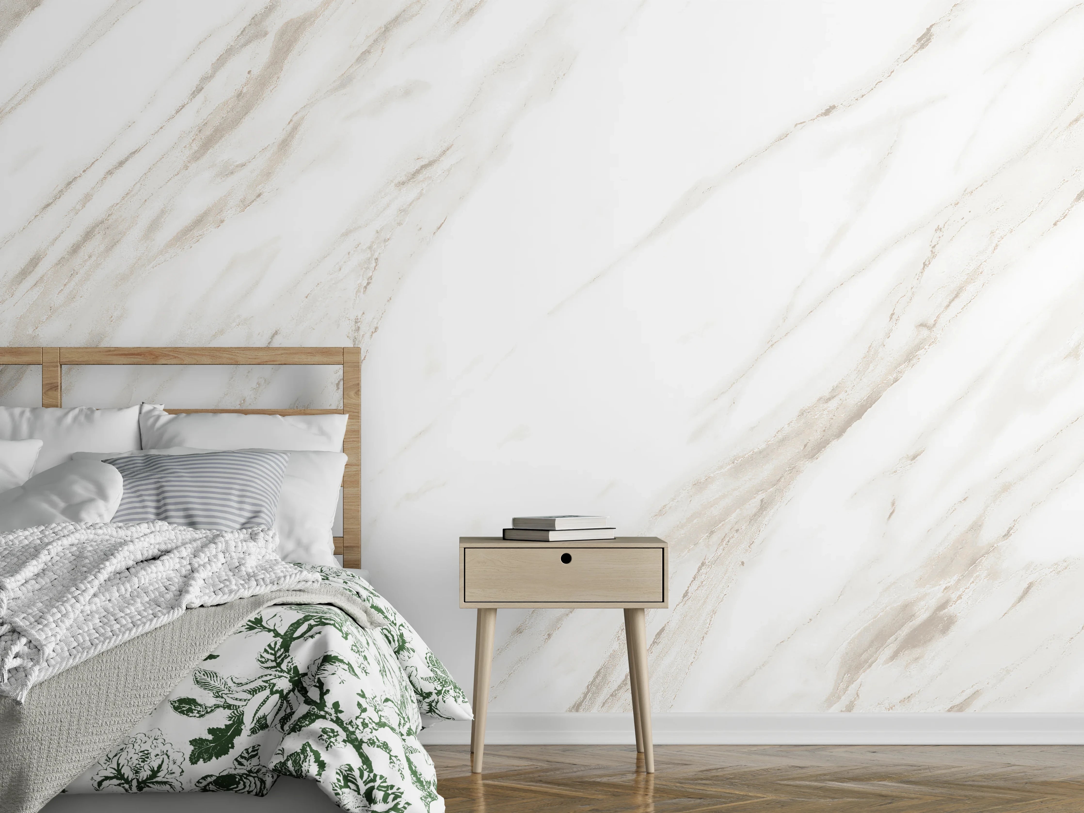 Wandverkleidung Schlafzimmer - Luxuriöses Marmor Design