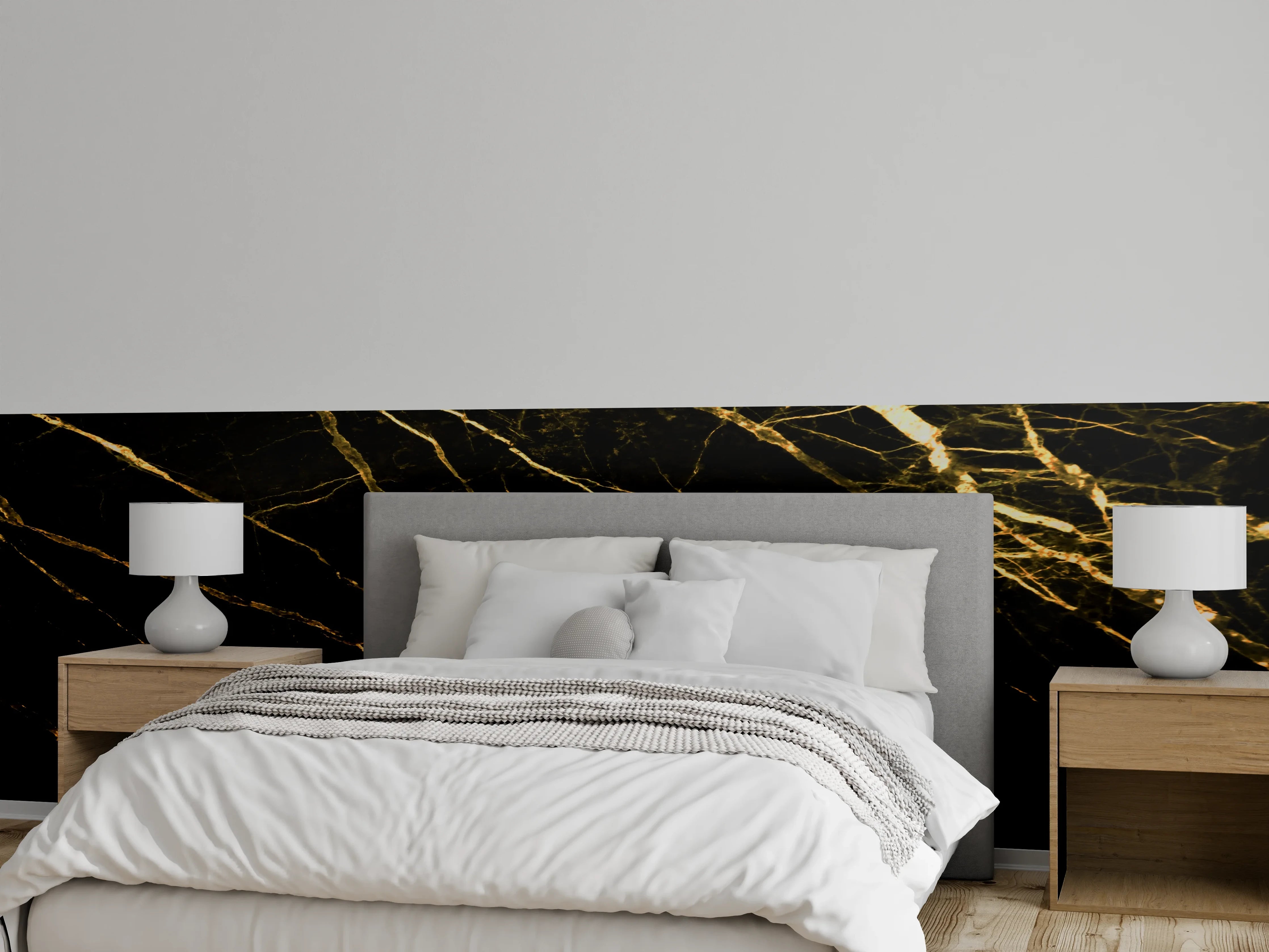 Wandverkleidung Schlafzimmer - Luxus Goldmarmortextur
