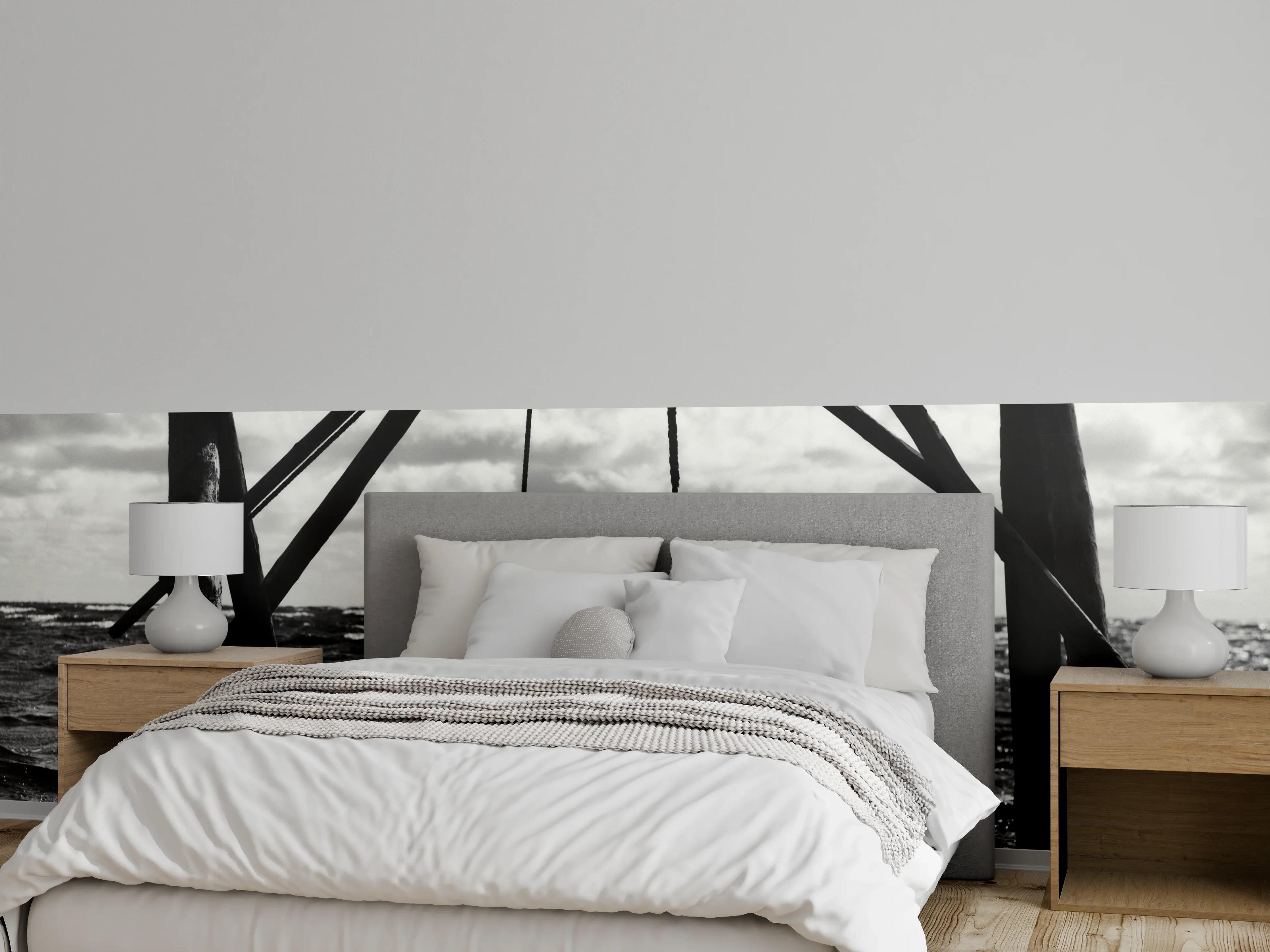 Wandverkleidung Schlafzimmer - Mädchen auf Schaukel im Wasser