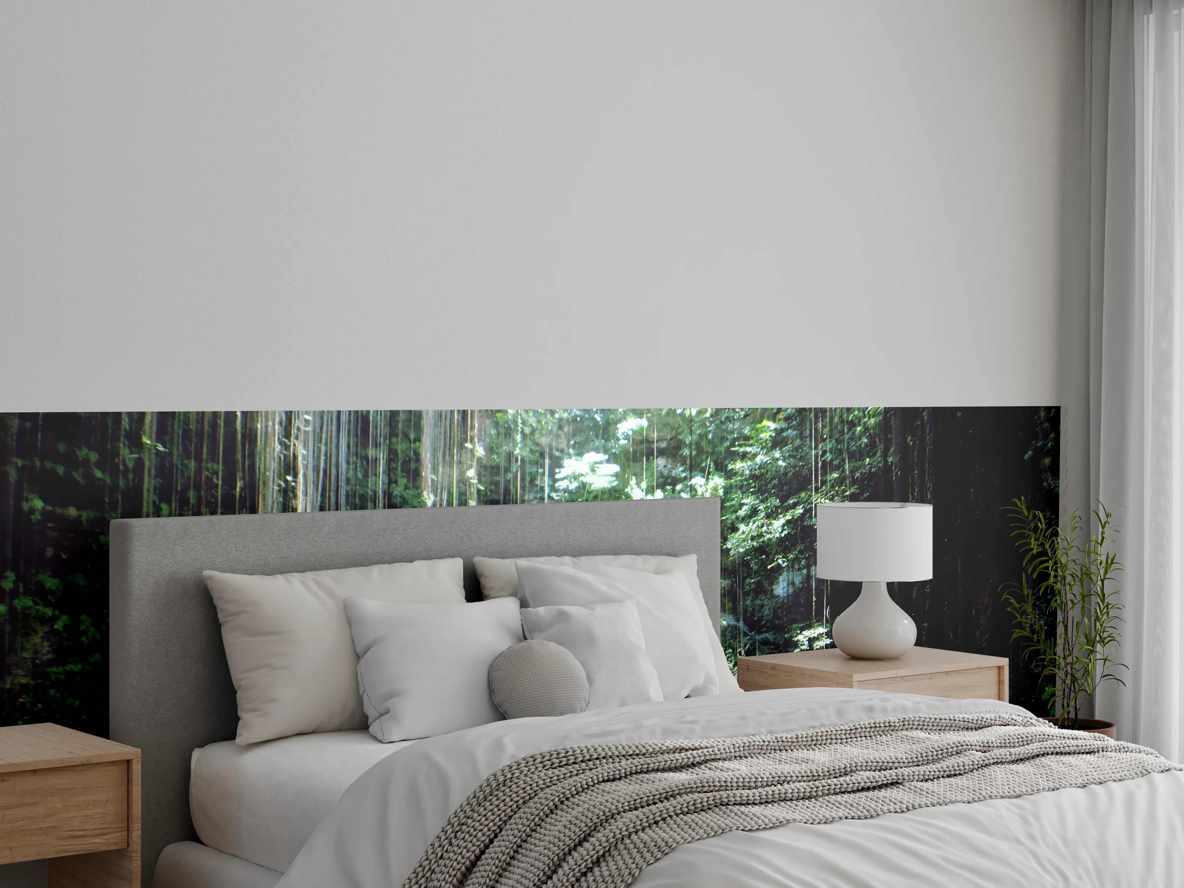 Wandverkleidung Schlafzimmer - Magische Dschungel-Lagune Fotomotiv