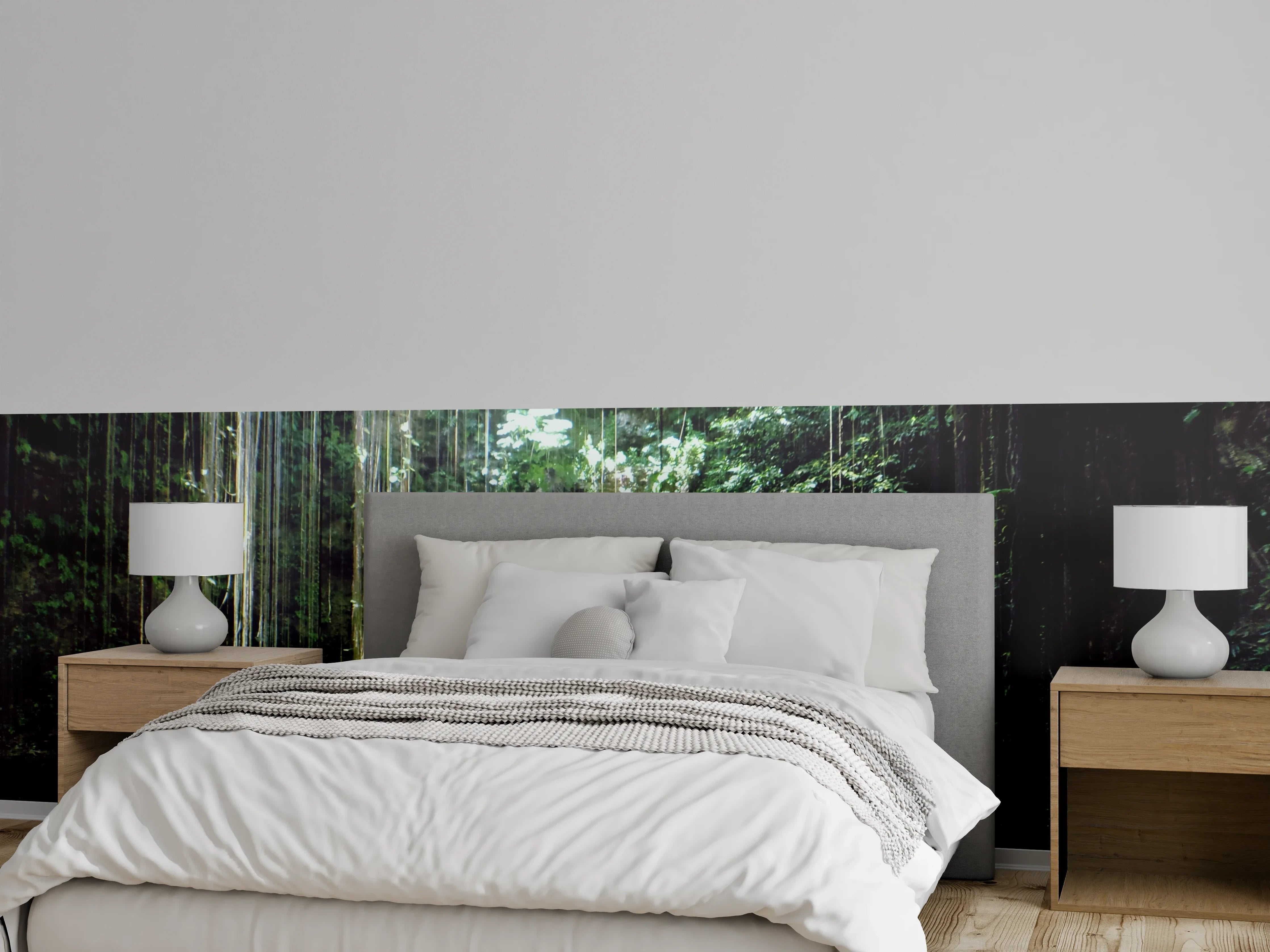 Wandverkleidung Schlafzimmer - Magische Dschungel-Lagune Fotomotiv