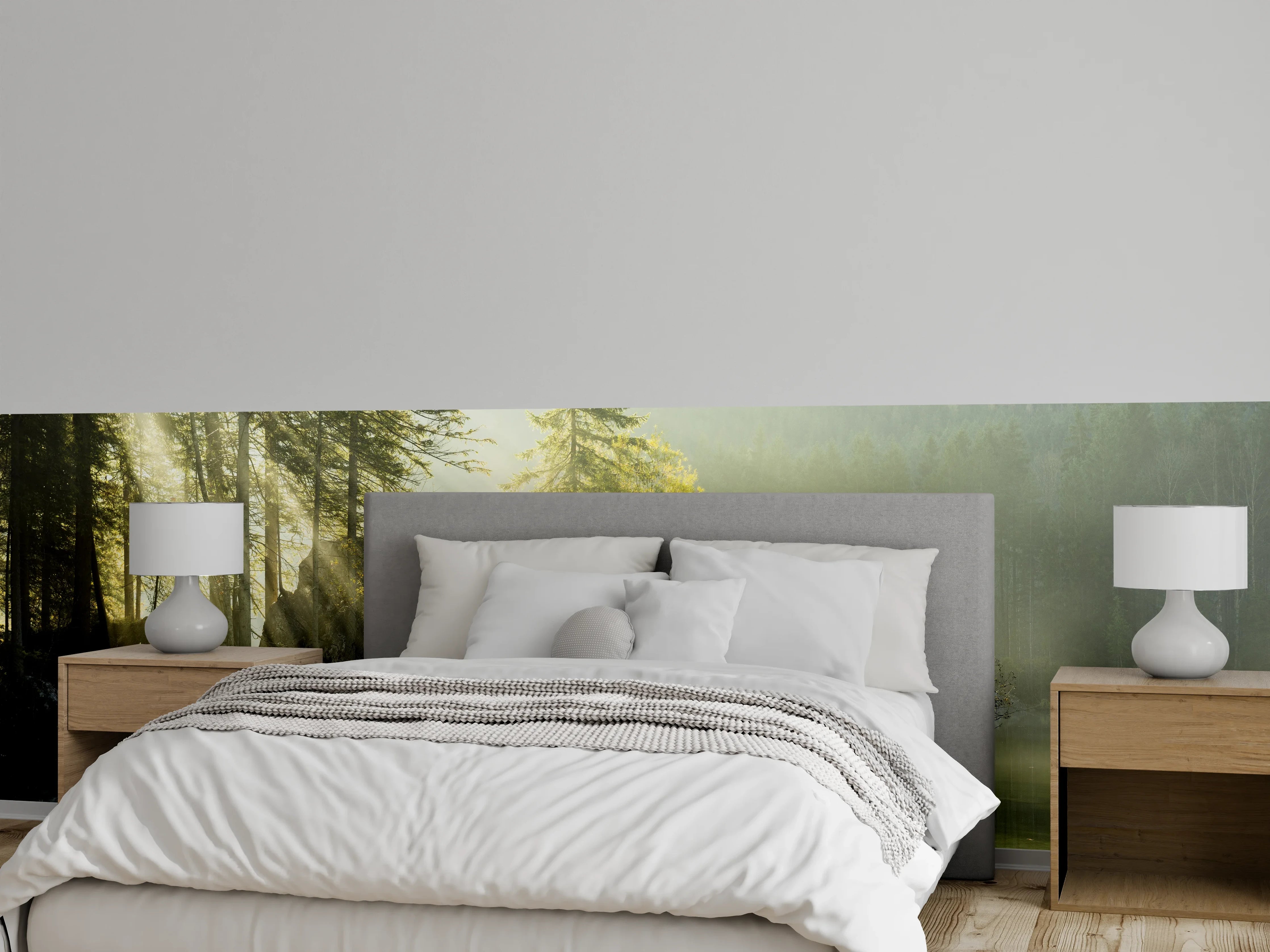 Wandverkleidung Schlafzimmer - Magischer Morgen am See