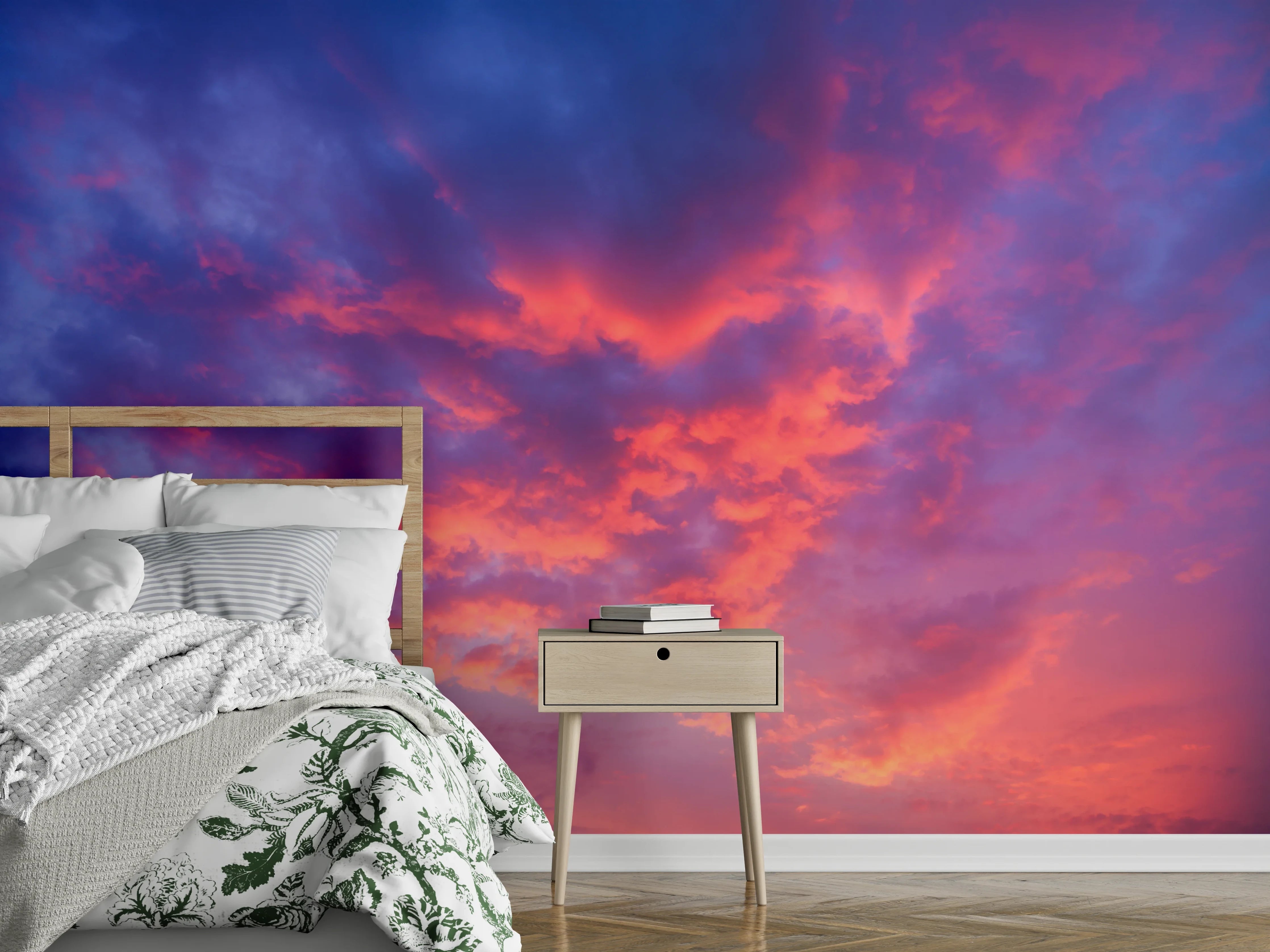 Wandverkleidung Schlafzimmer - Magischer Sonnenuntergang Himmel Fotomotiv
