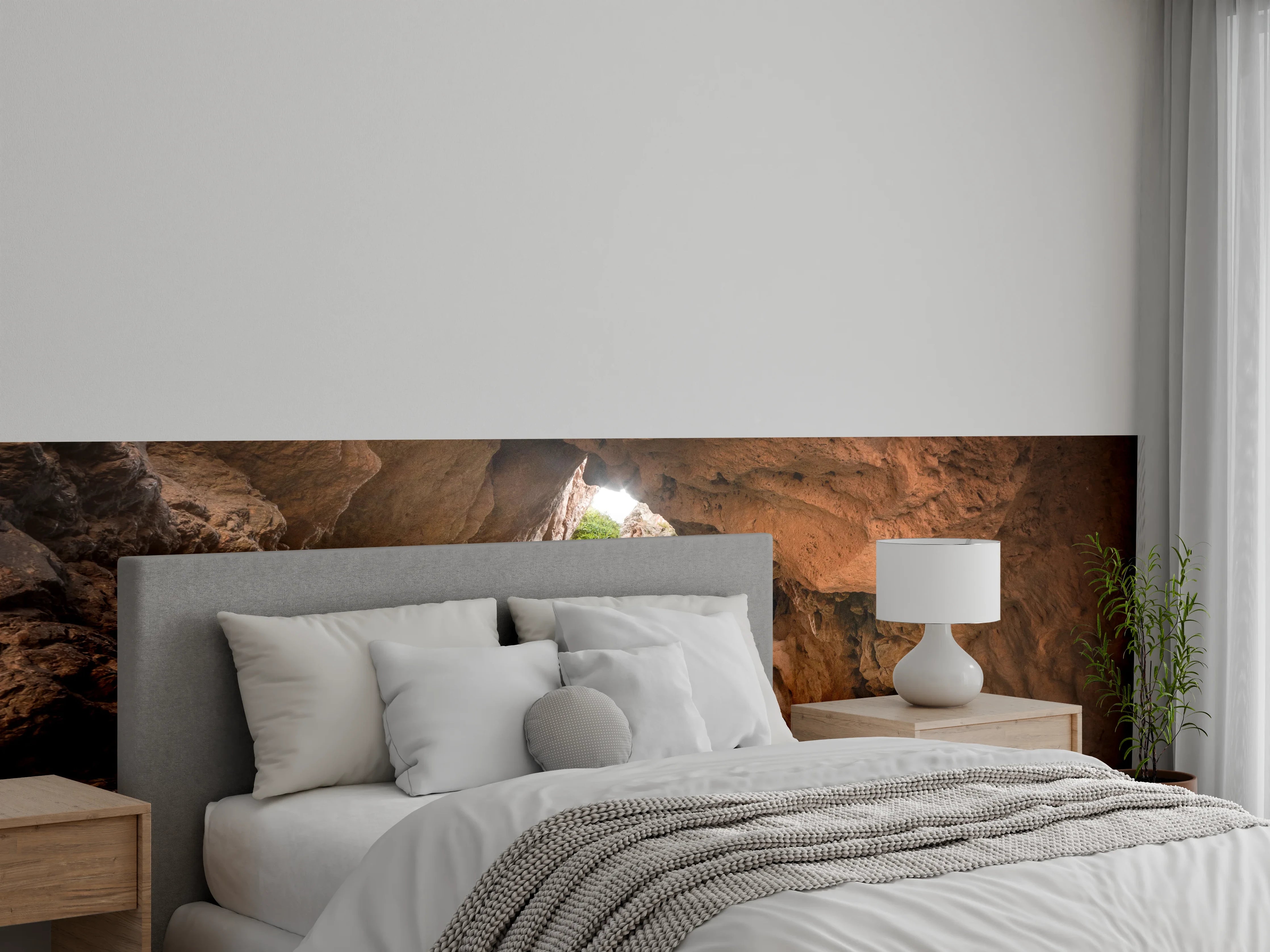 Wandverkleidung Schlafzimmer - Magischer Wasserfall im Felsen