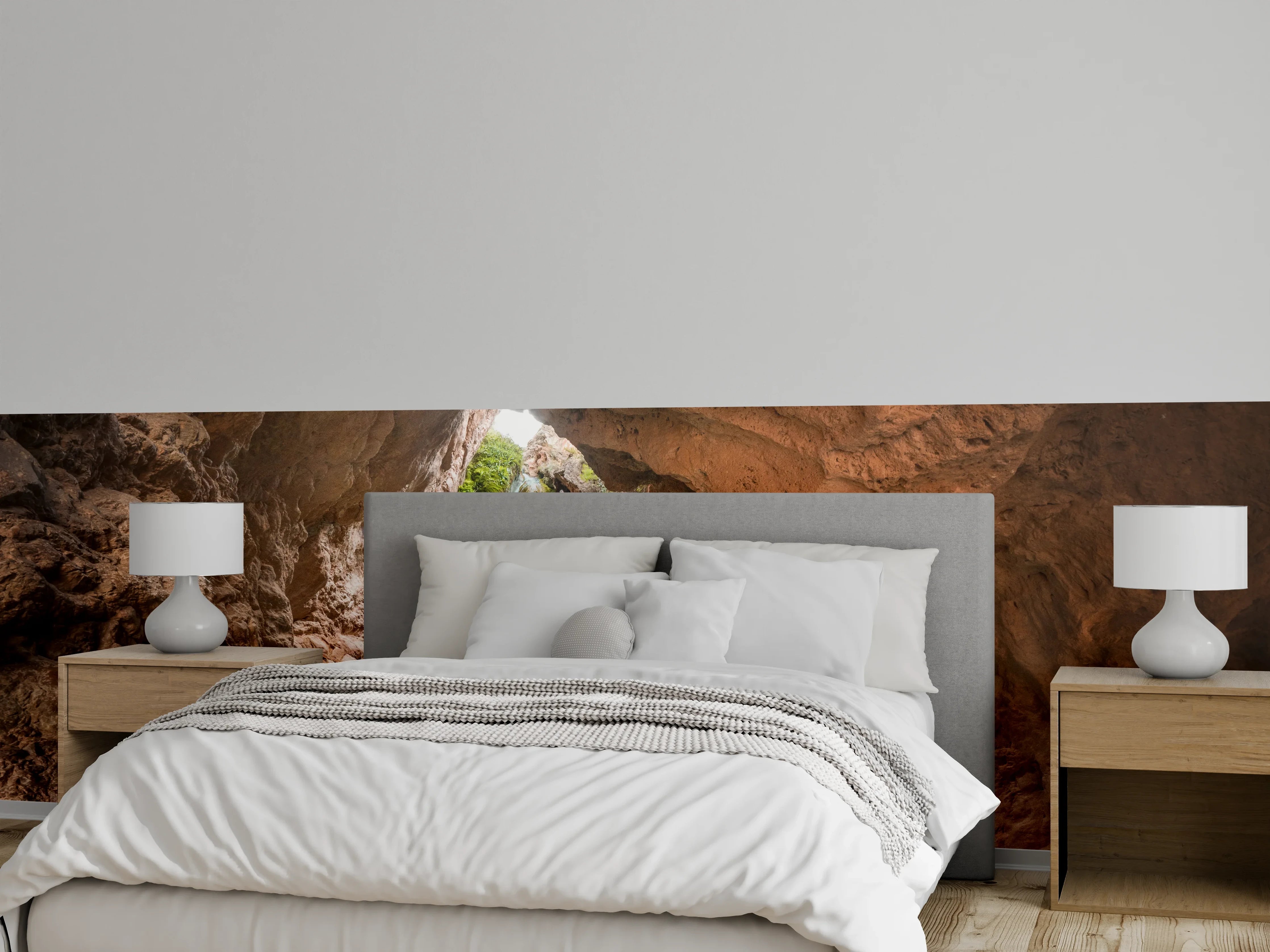 Wandverkleidung Schlafzimmer - Magischer Wasserfall im Felsen