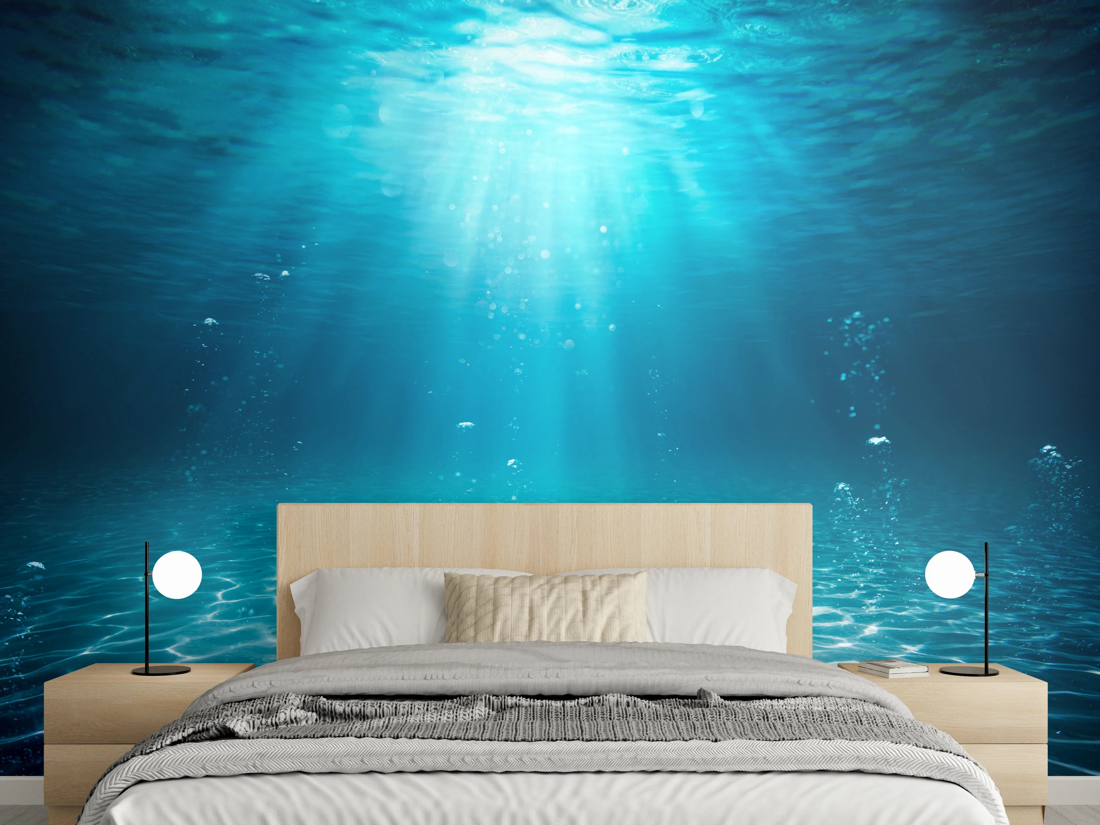 Wandverkleidung Schlafzimmer - Magisches Unterwasserlicht – Meerblick