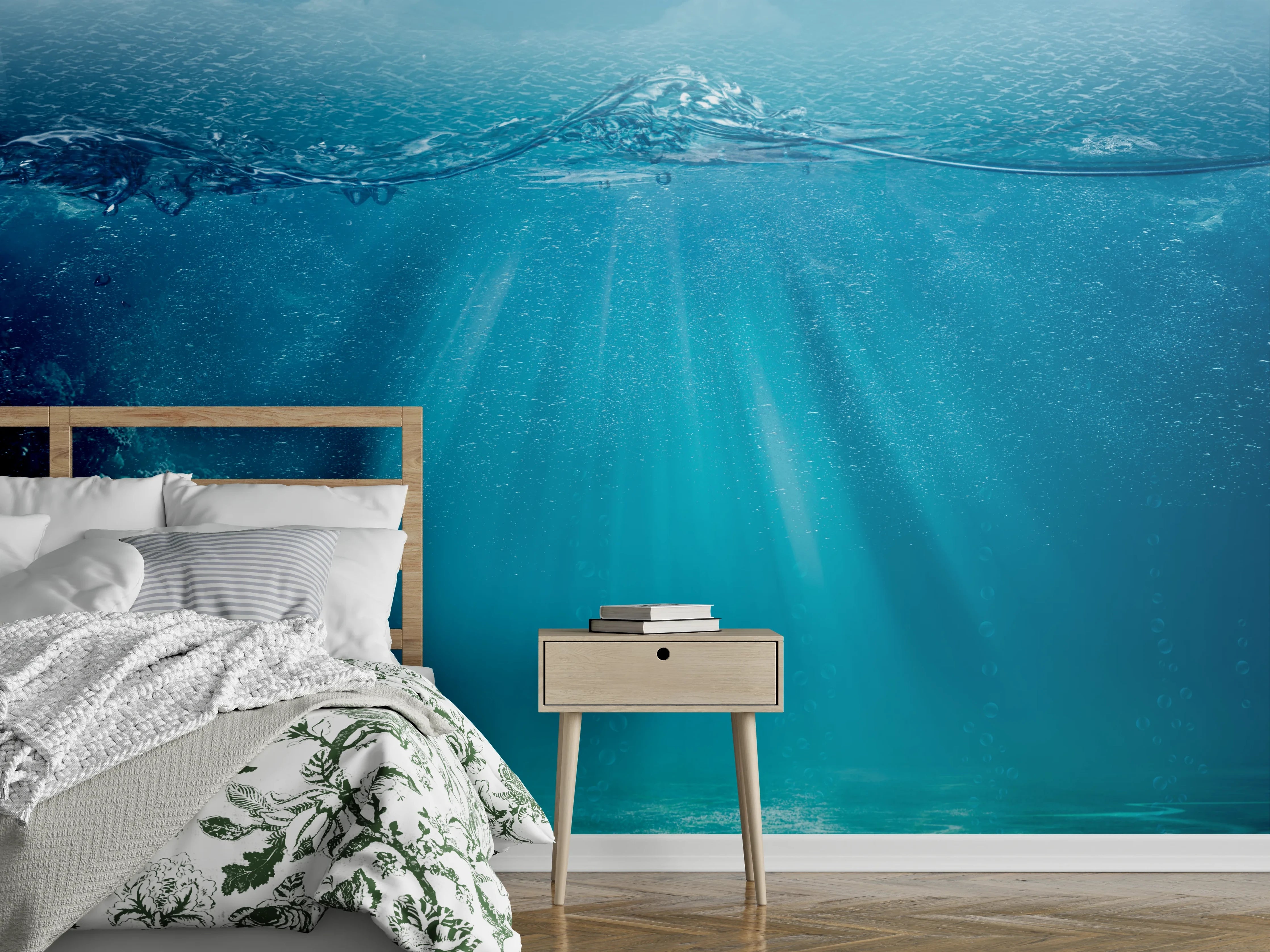 Wandverkleidung Schlafzimmer - Magisches Unterwassermeer Panorama