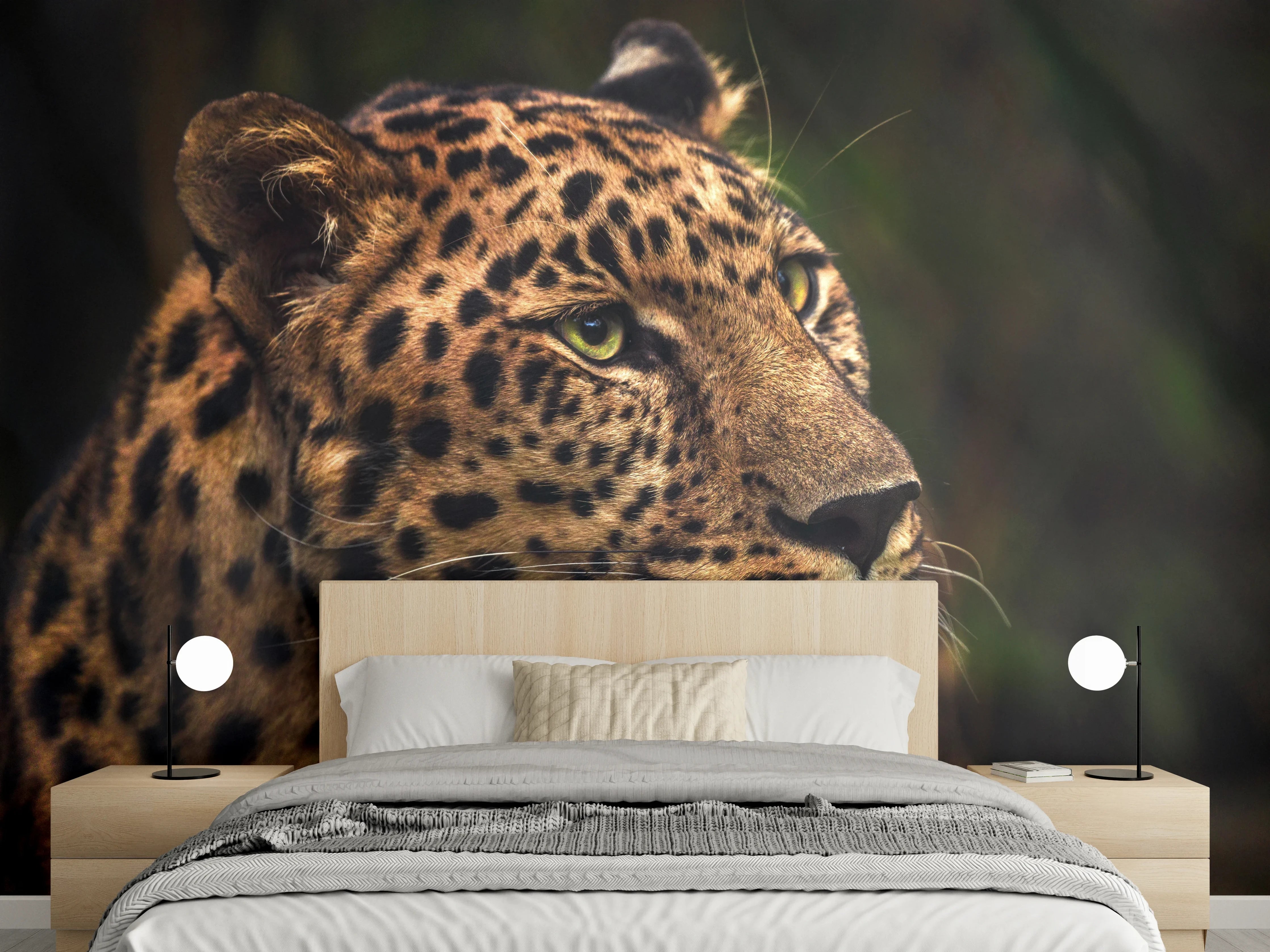 Wandverkleidung Schlafzimmer - Majestätischer Amur-Leopard