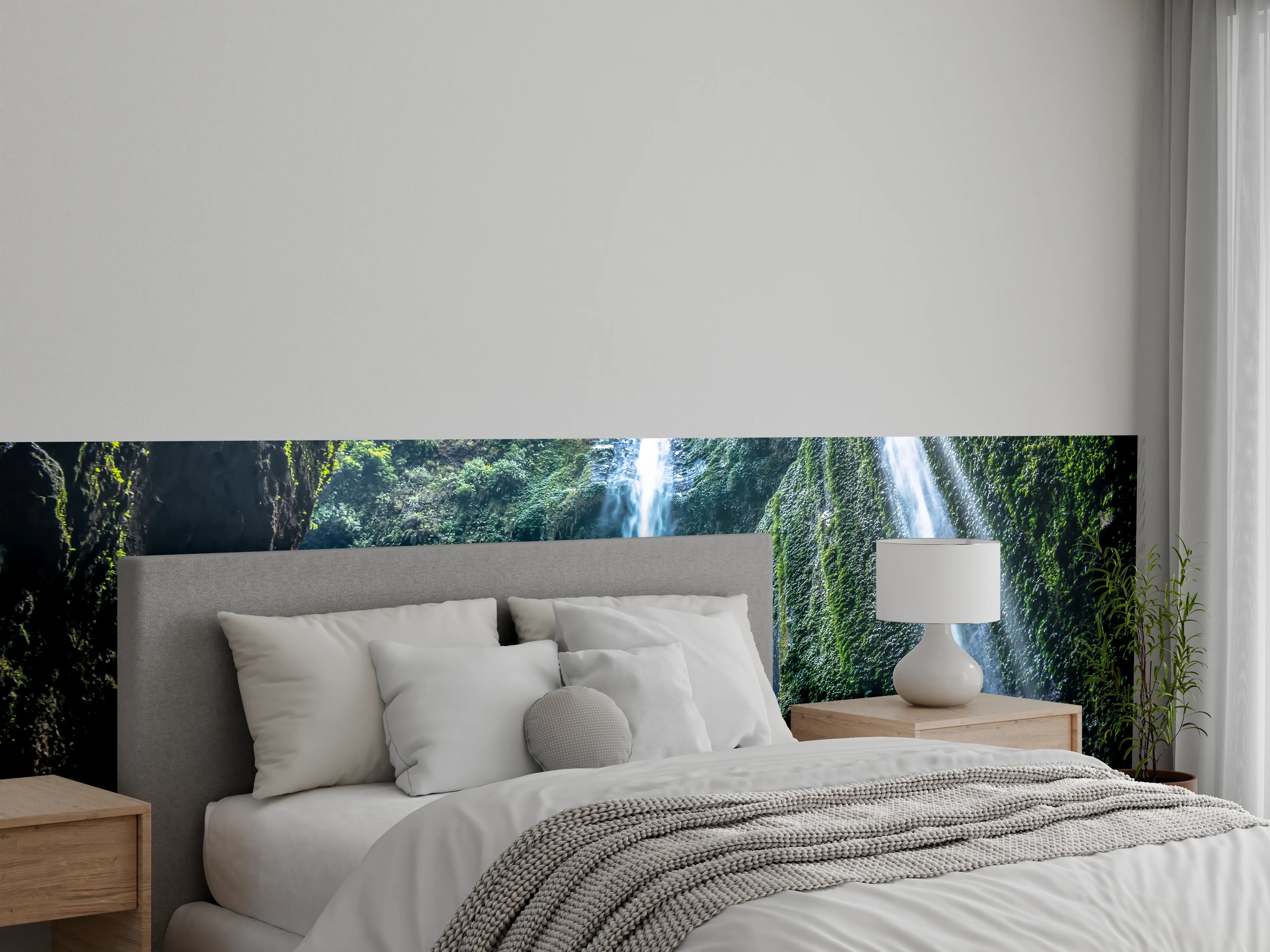 Wandverkleidung Schlafzimmer - Majestätischer Dschungel-Wasserfall Naturfoto
