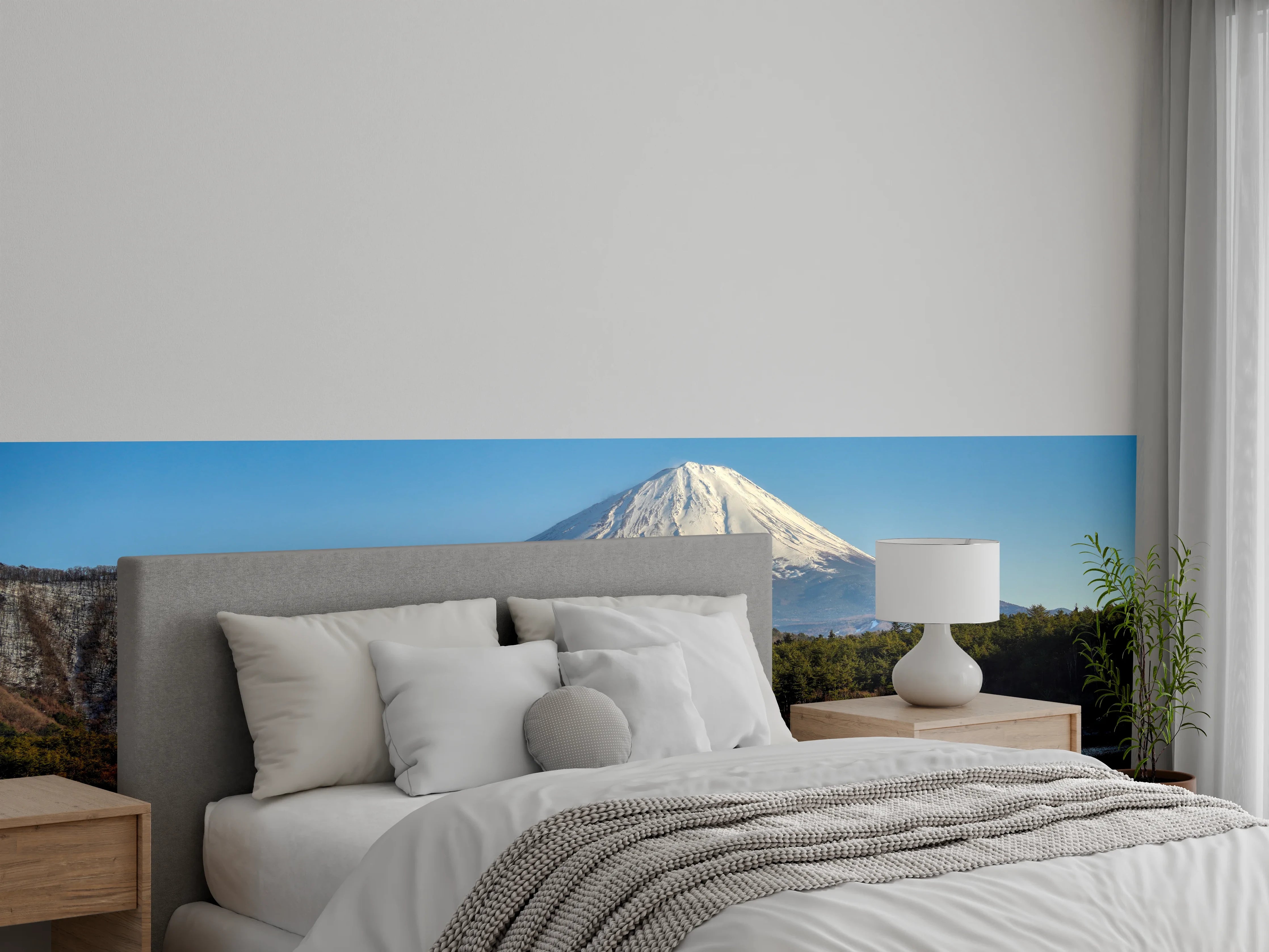 Wandverkleidung Schlafzimmer - Majestätischer Fuji am See – Naturidylle