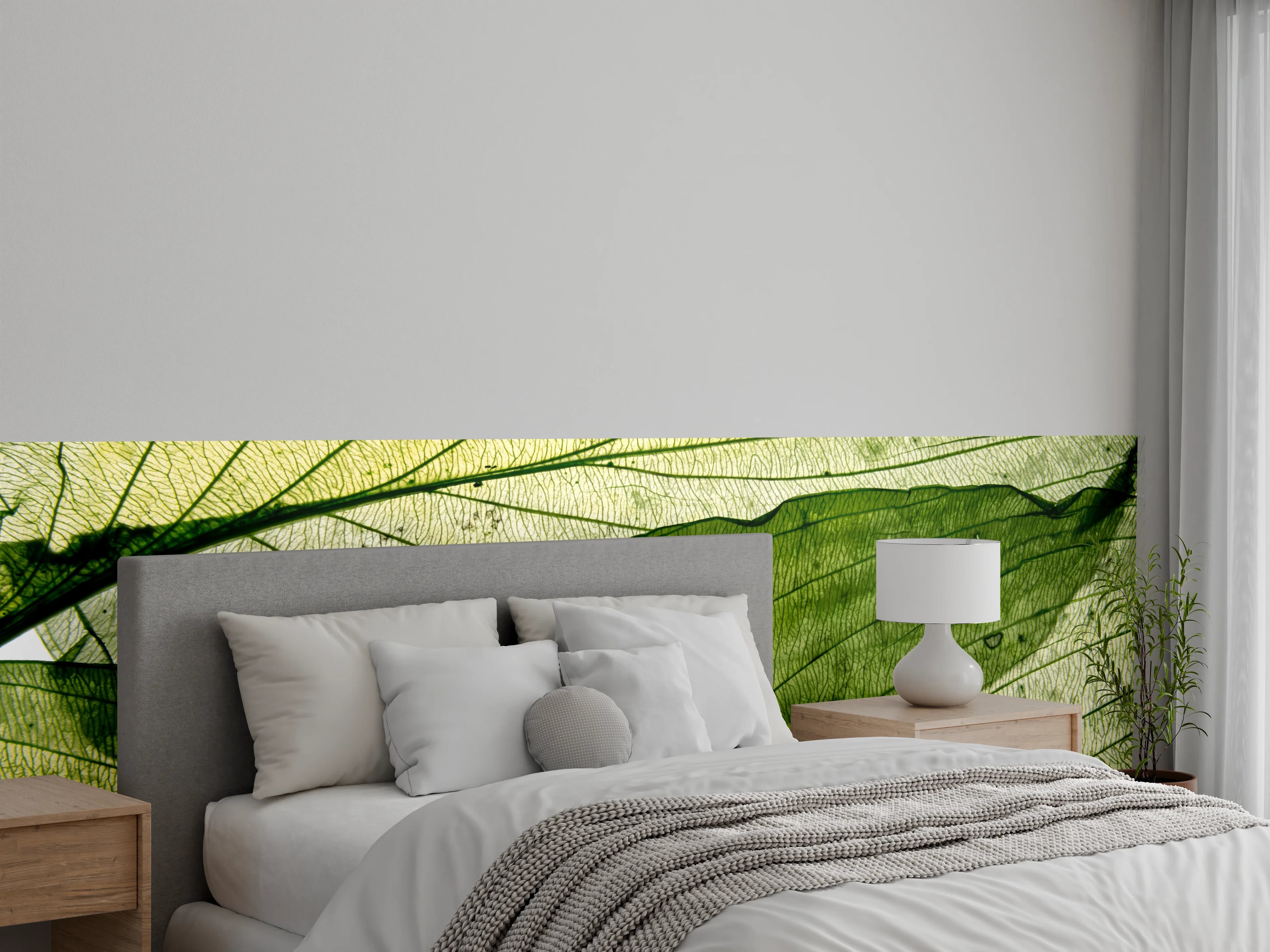 Wandverkleidung Schlafzimmer - Makrotextur von herbstlich getrockneten Blättern
