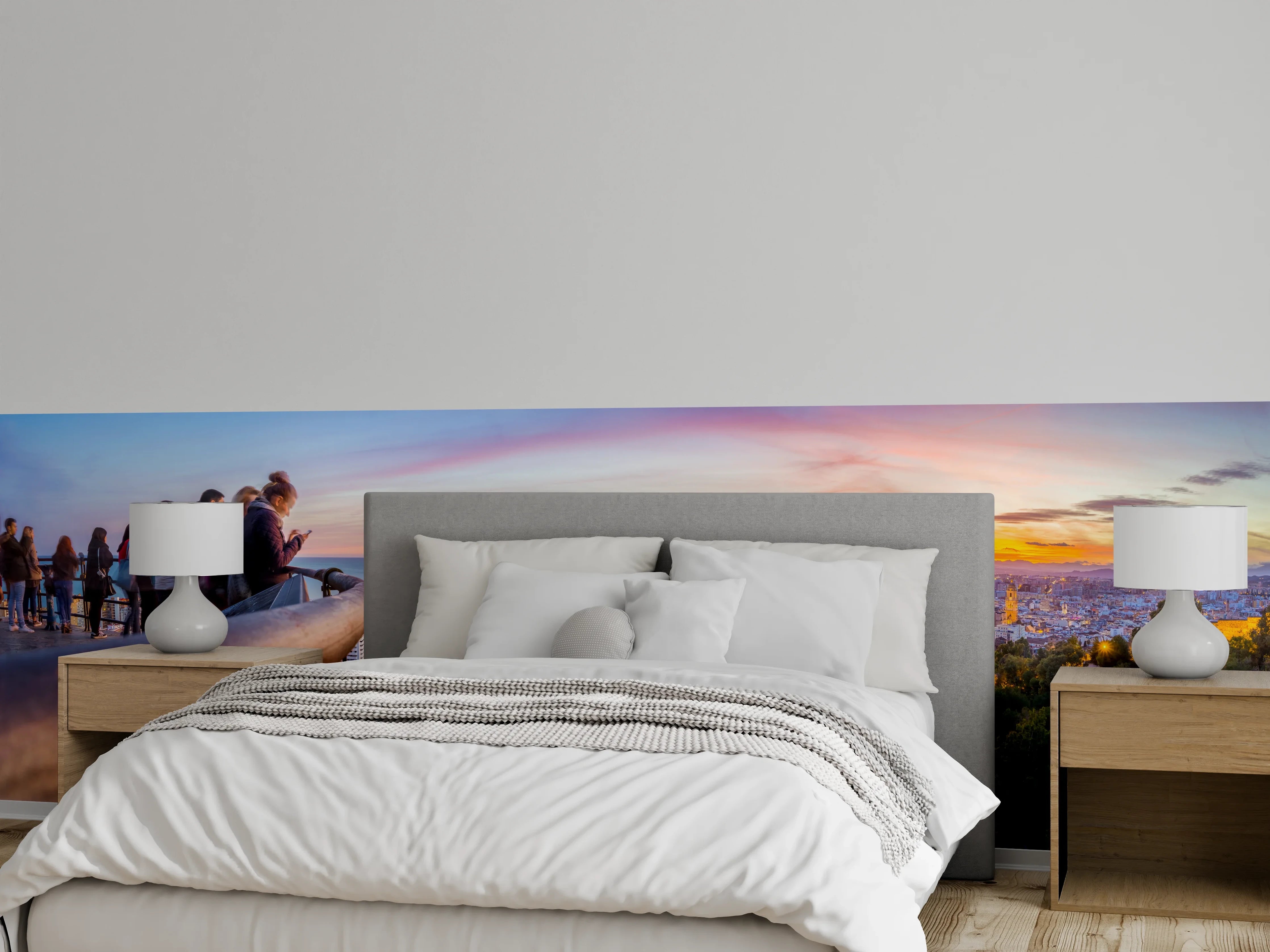 Wandverkleidung Schlafzimmer - Málaga Aussicht von den Bergen
