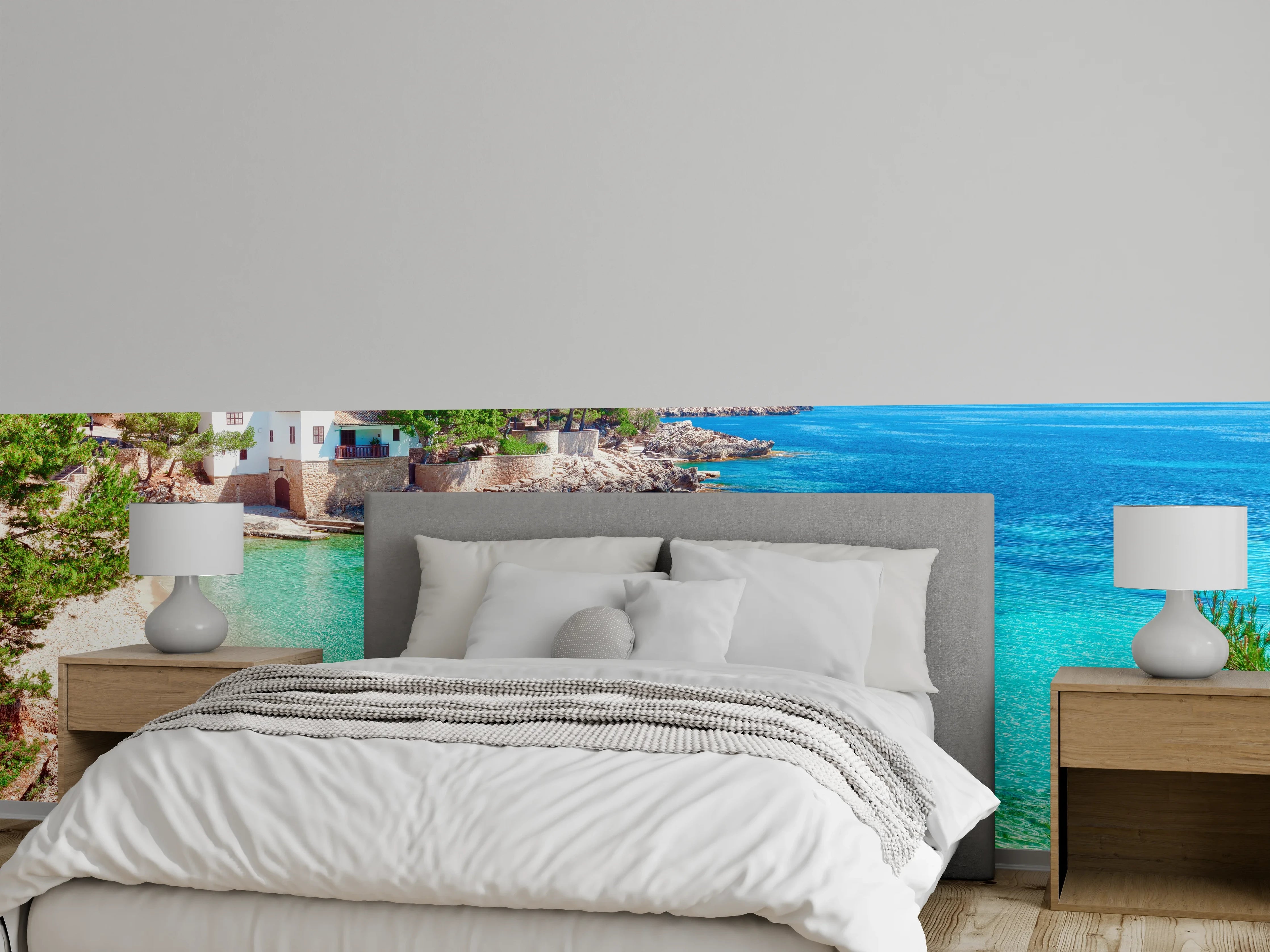 Wandverkleidung Schlafzimmer - Malerische Bucht mit türkisblauem Wasser