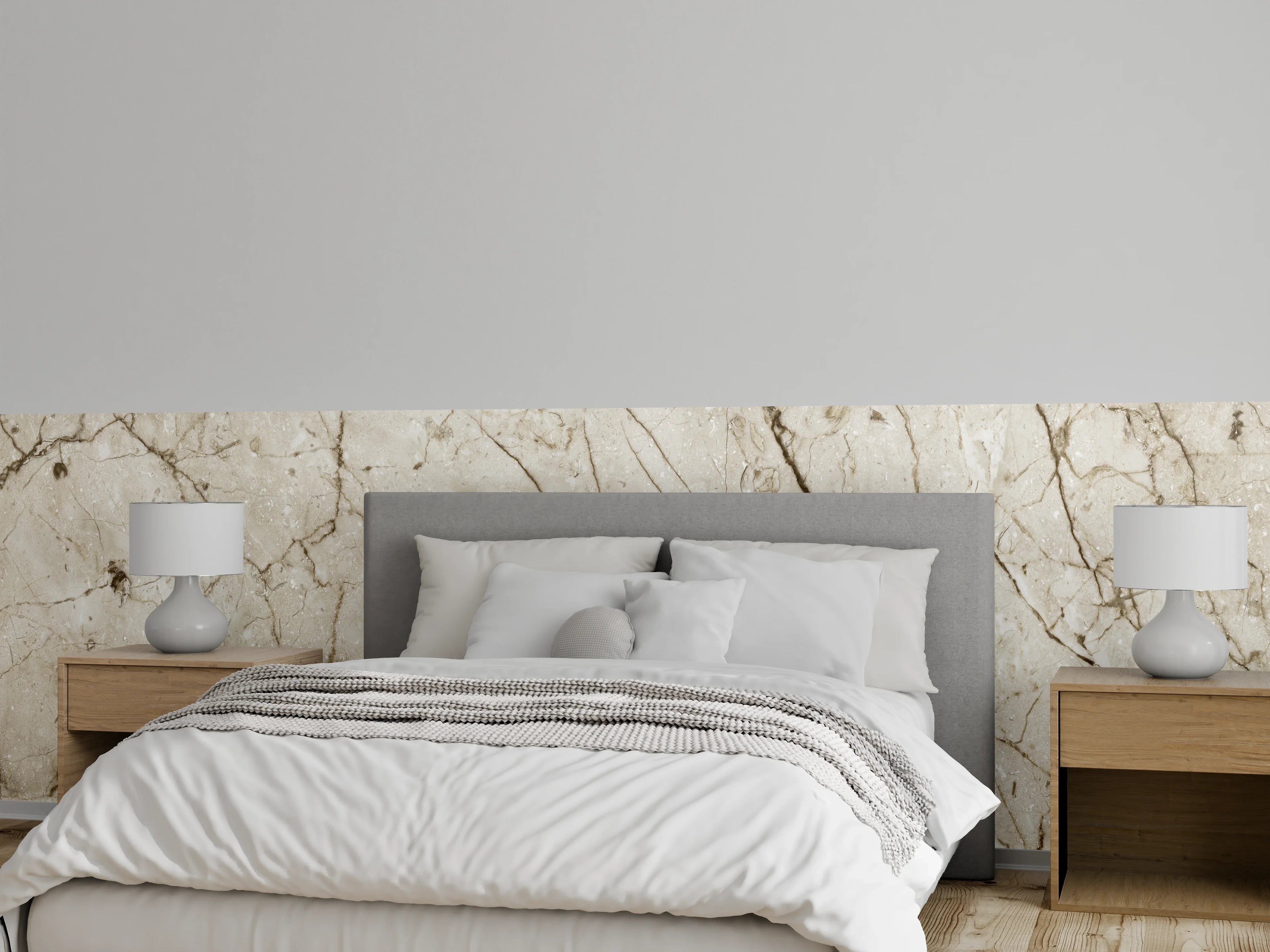 Wandverkleidung Schlafzimmer - Marmor Hintergrund - Beige