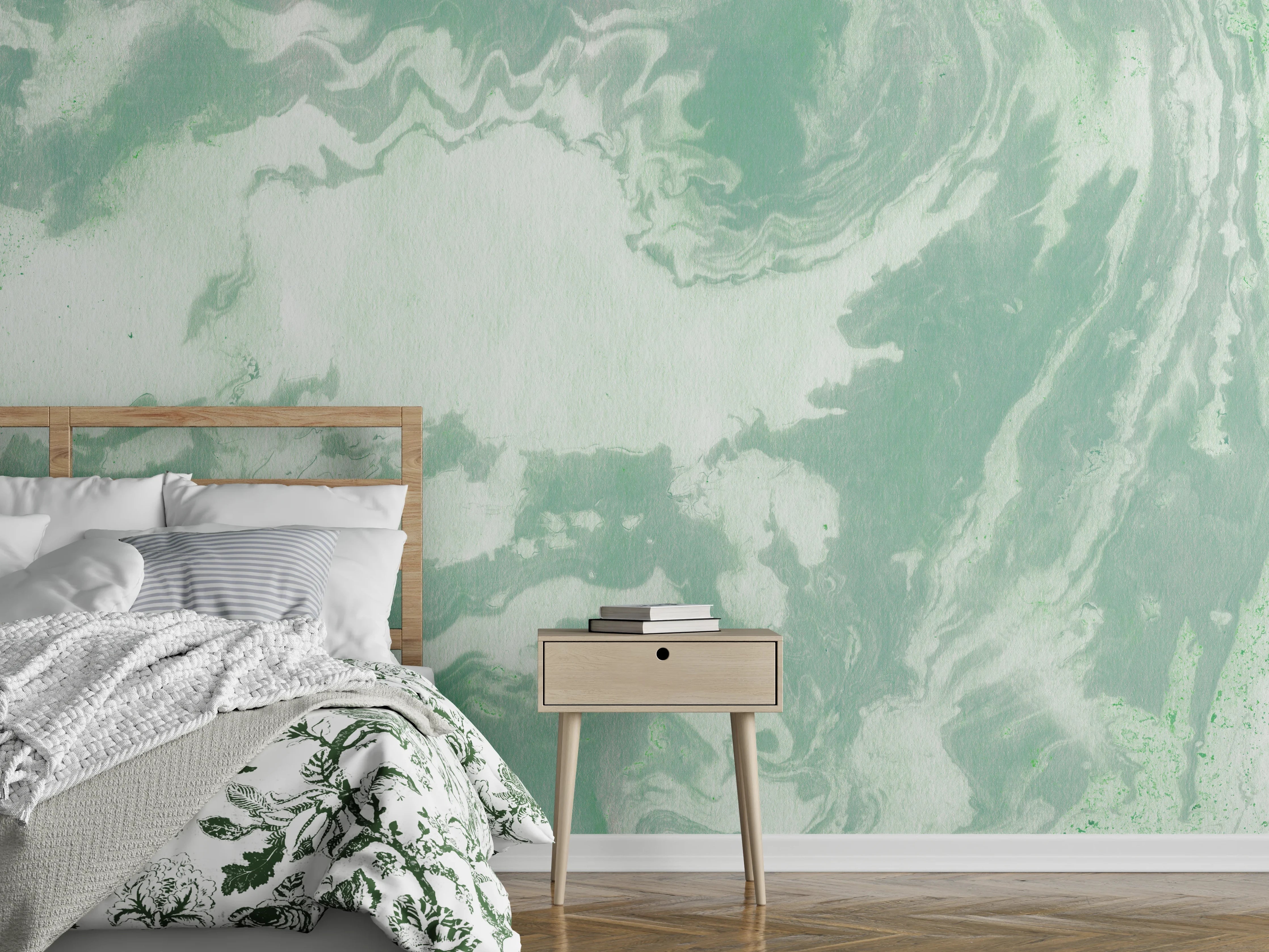 Wandverkleidung Schlafzimmer - Marmor Oberfläche - Pastellmalerei