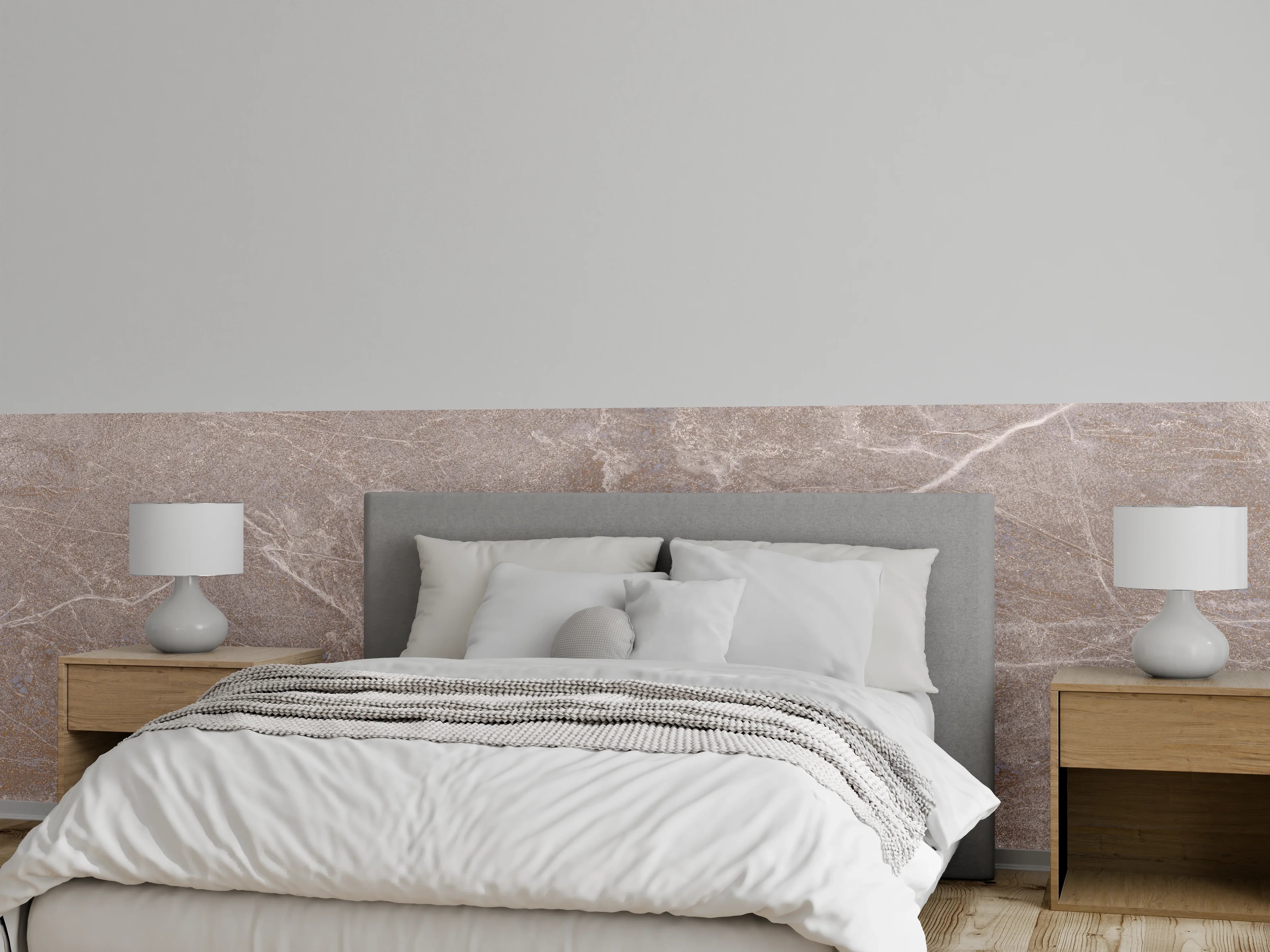 Wandverkleidung Schlafzimmer - Marmor Textur - Rosa