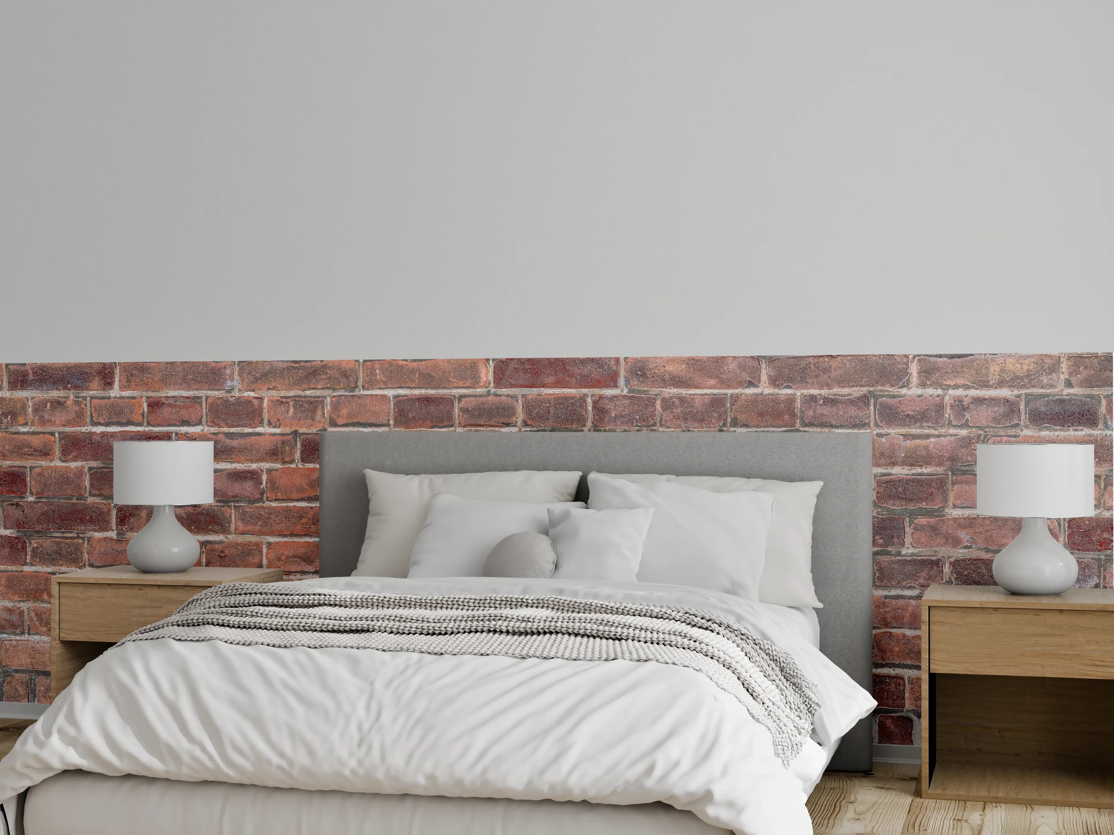 Wandverkleidung Schlafzimmer - Mauerstruktur aus alten braunen Ziegeln