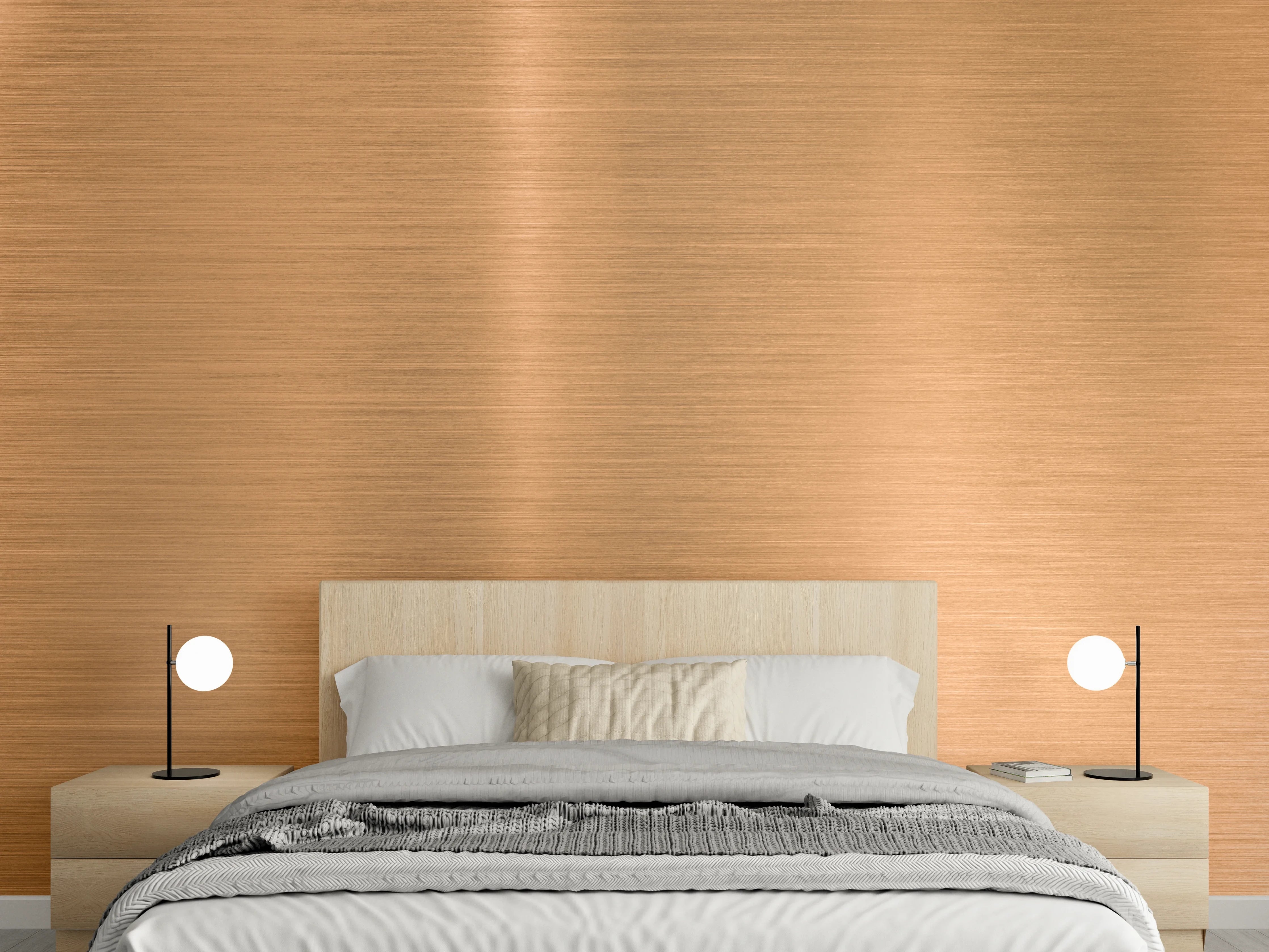 Wandverkleidung Schlafzimmer - Metallische Kupferplatte