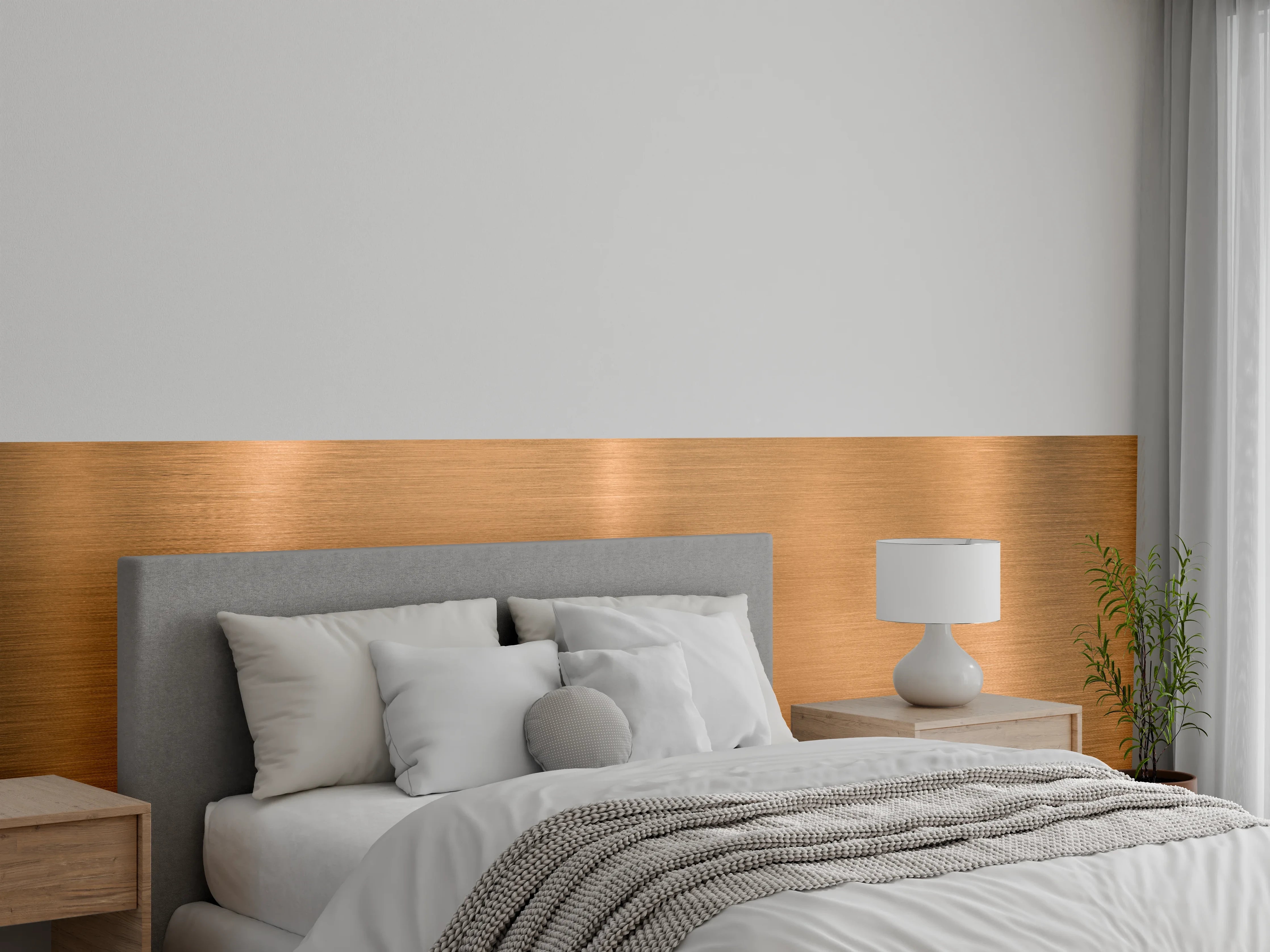 Wandverkleidung Schlafzimmer - Metallische Kupferplatte