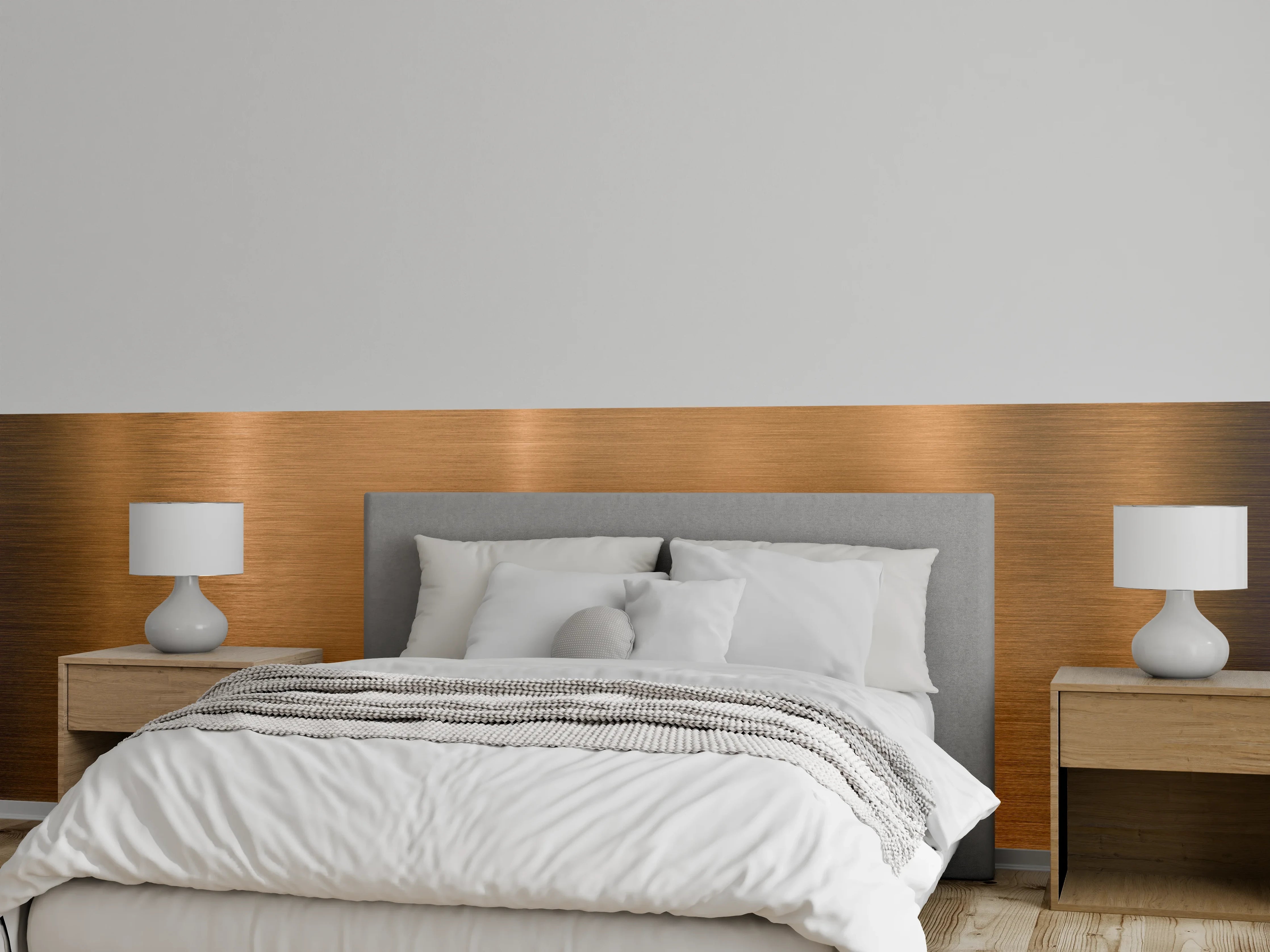 Wandverkleidung Schlafzimmer - Metallische Kupferplatte