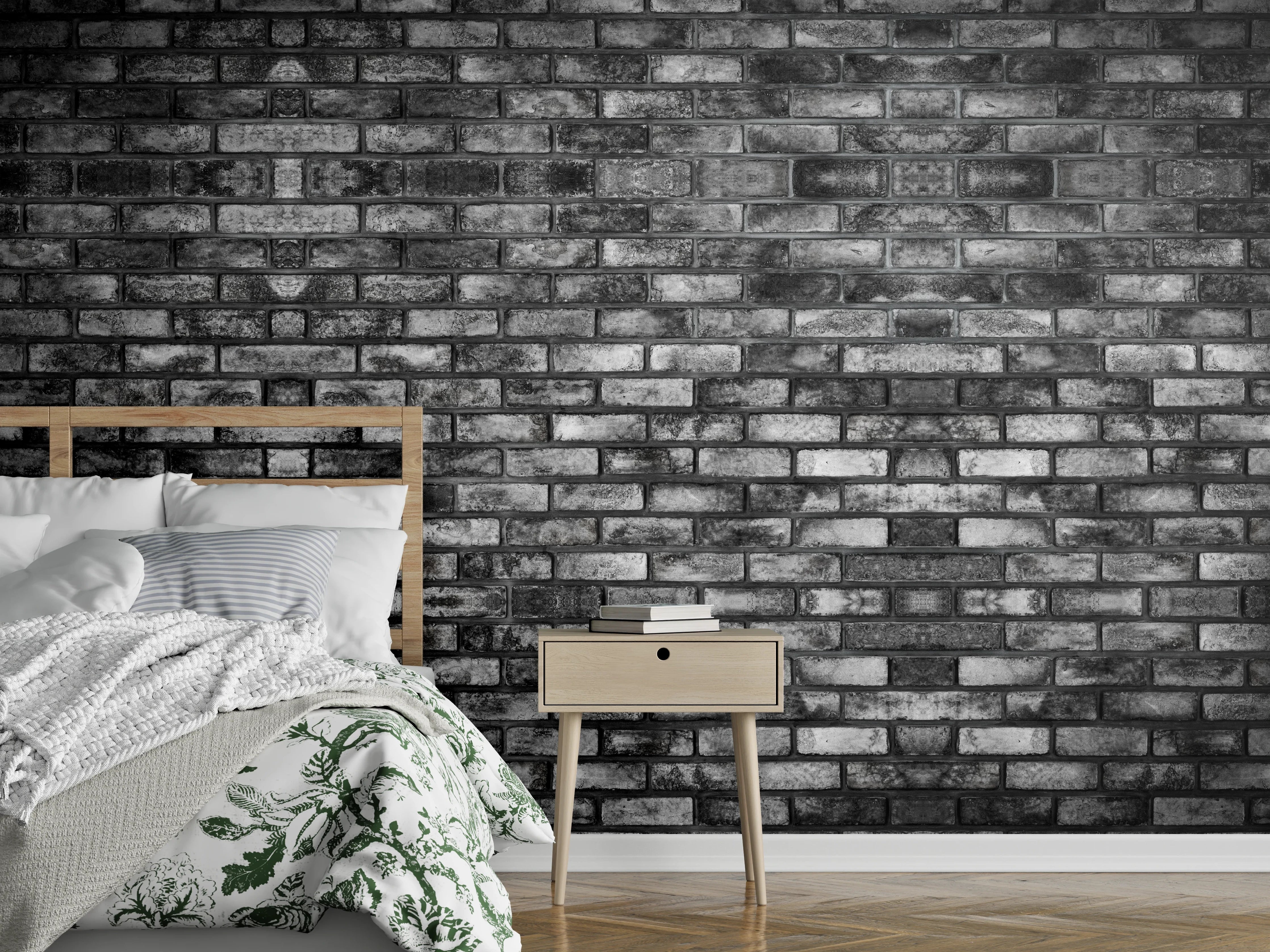 Wandverkleidung Schlafzimmer - Metallische Steinstruktur