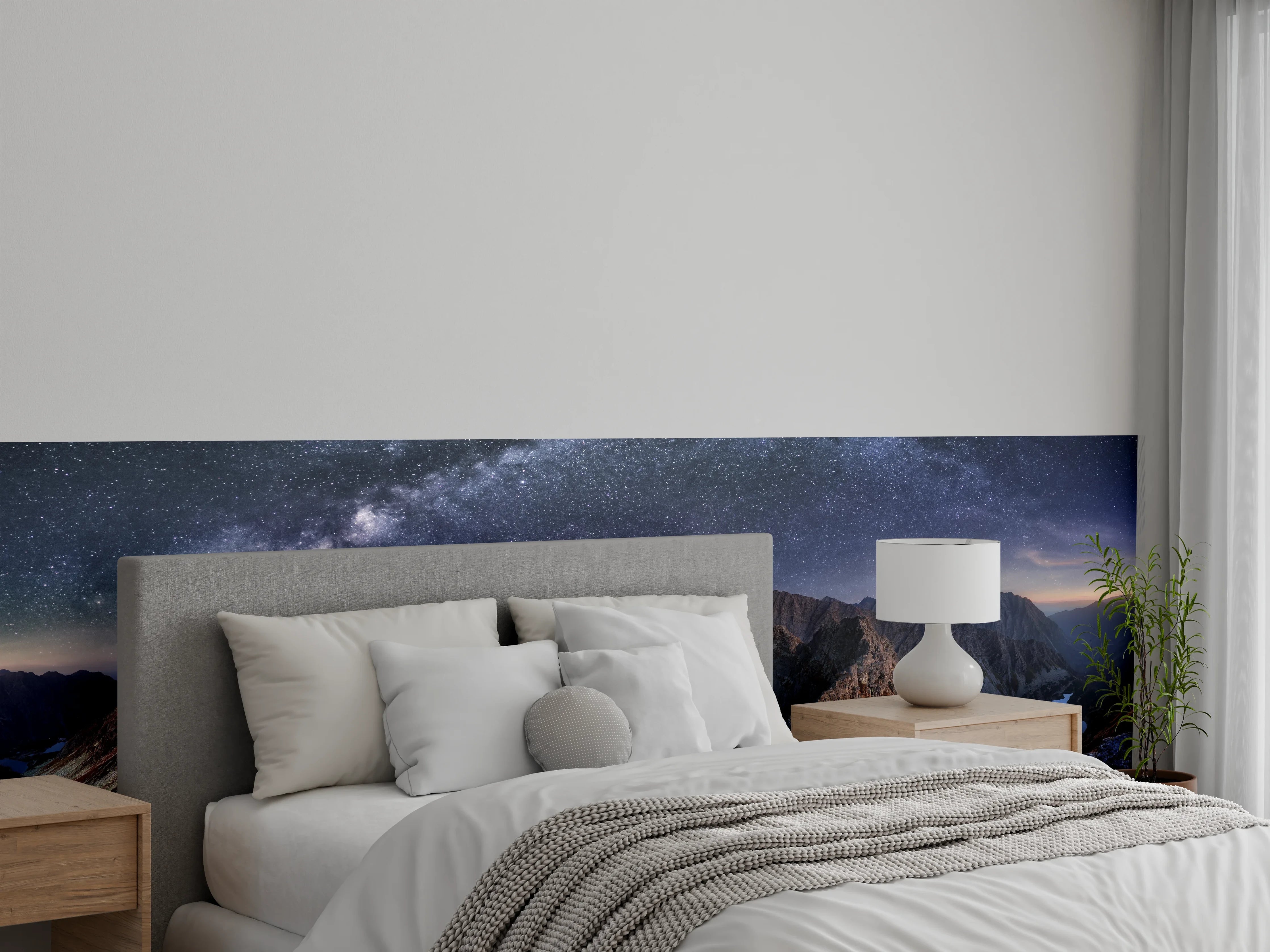 Wandverkleidung Schlafzimmer - Milchstraße über Tatra Gebirgspanorama
