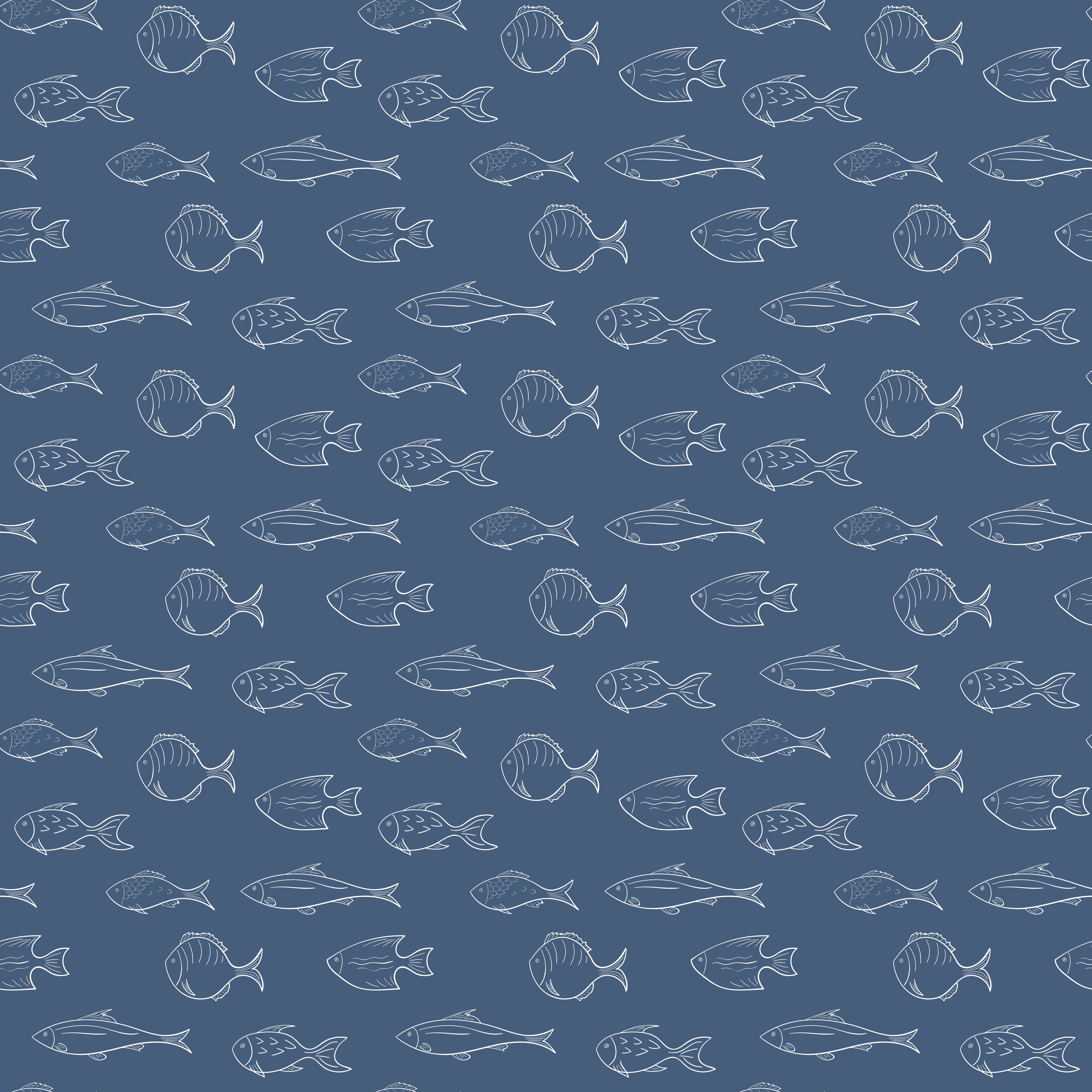 Wandverkleidung Schlafzimmer-Minimal Fischmuster Blau