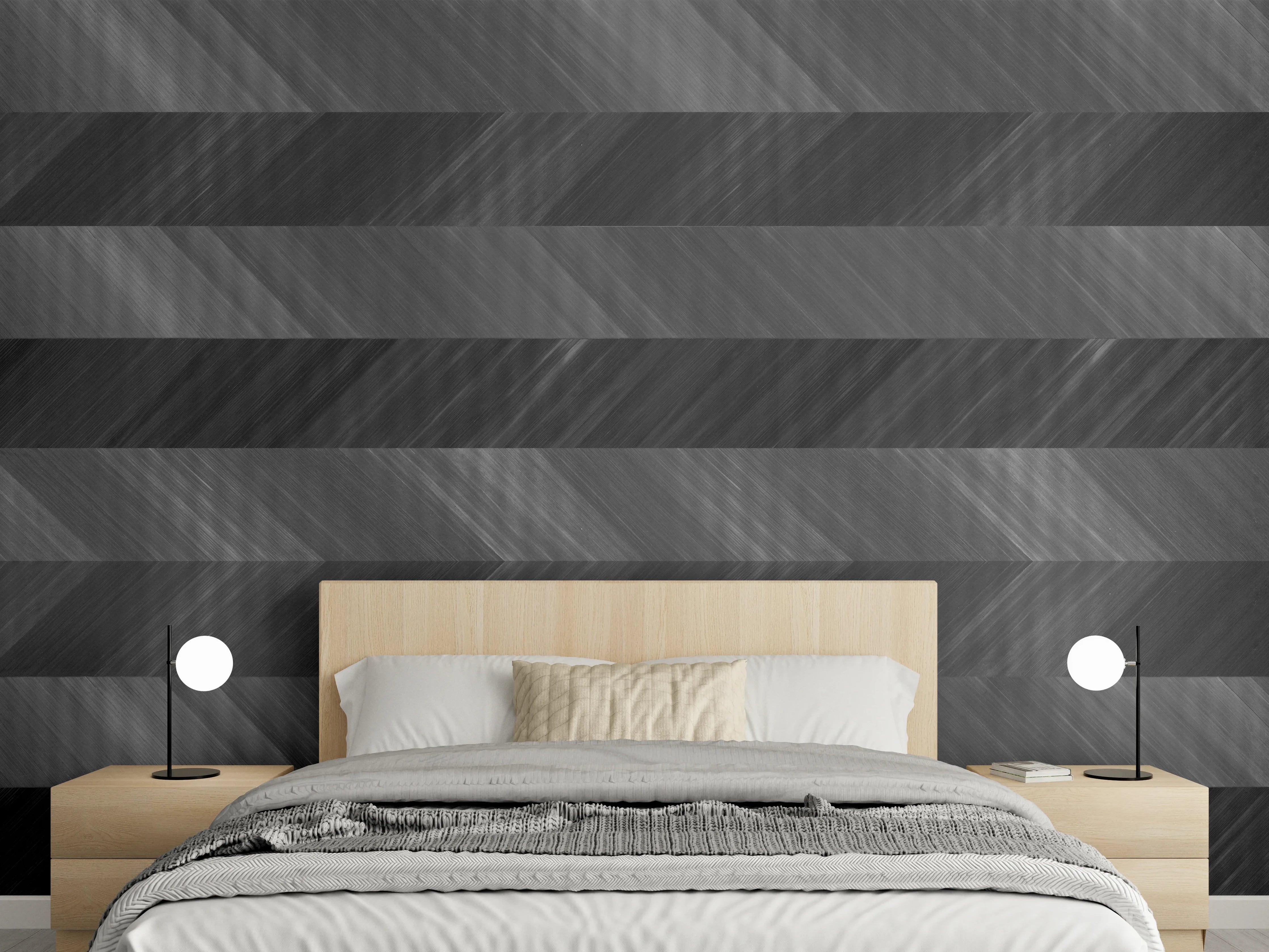 Wandverkleidung Schlafzimmer - Minimaler Zickzack-Muster