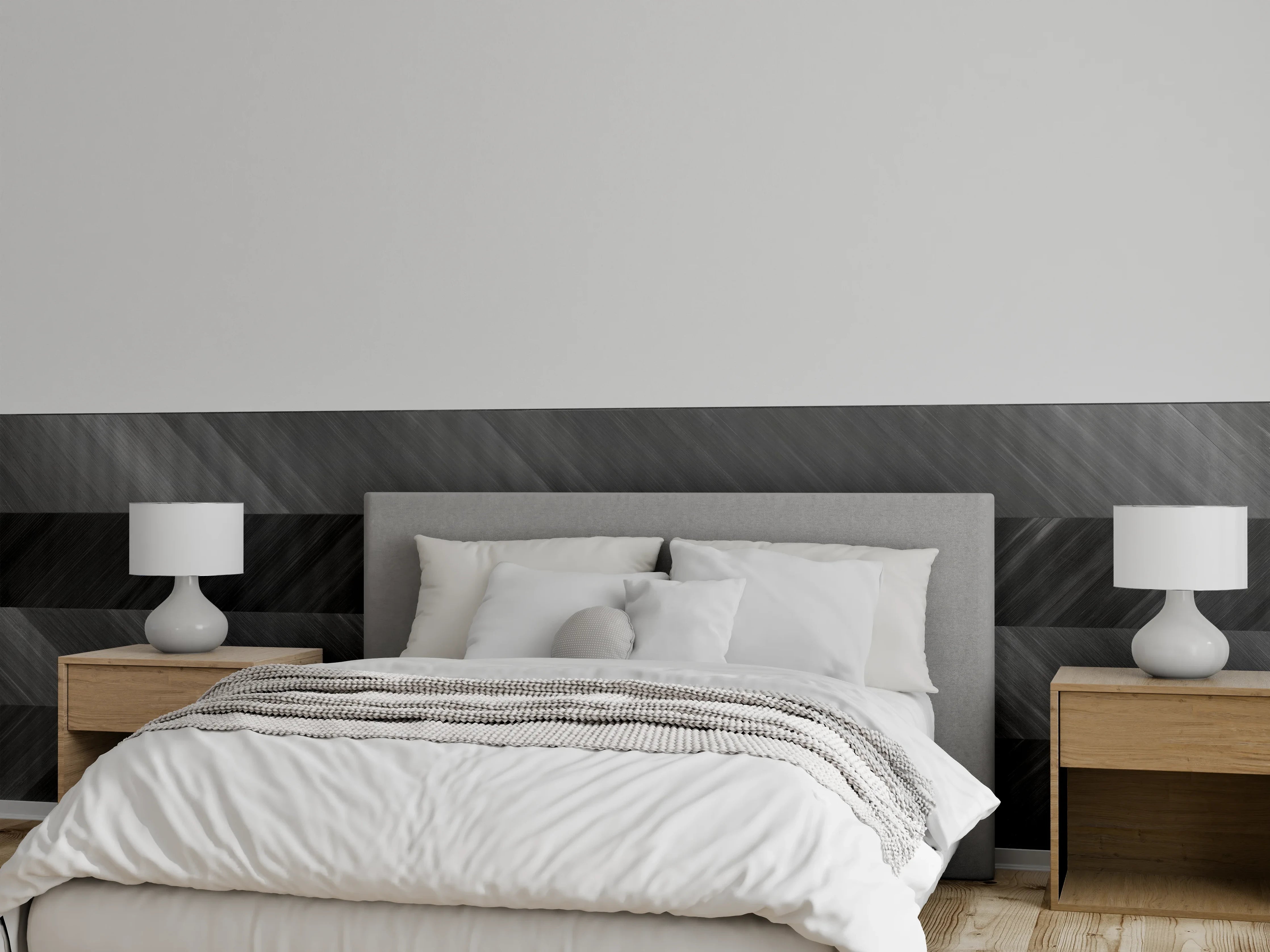 Wandverkleidung Schlafzimmer - Minimaler Zickzack-Muster