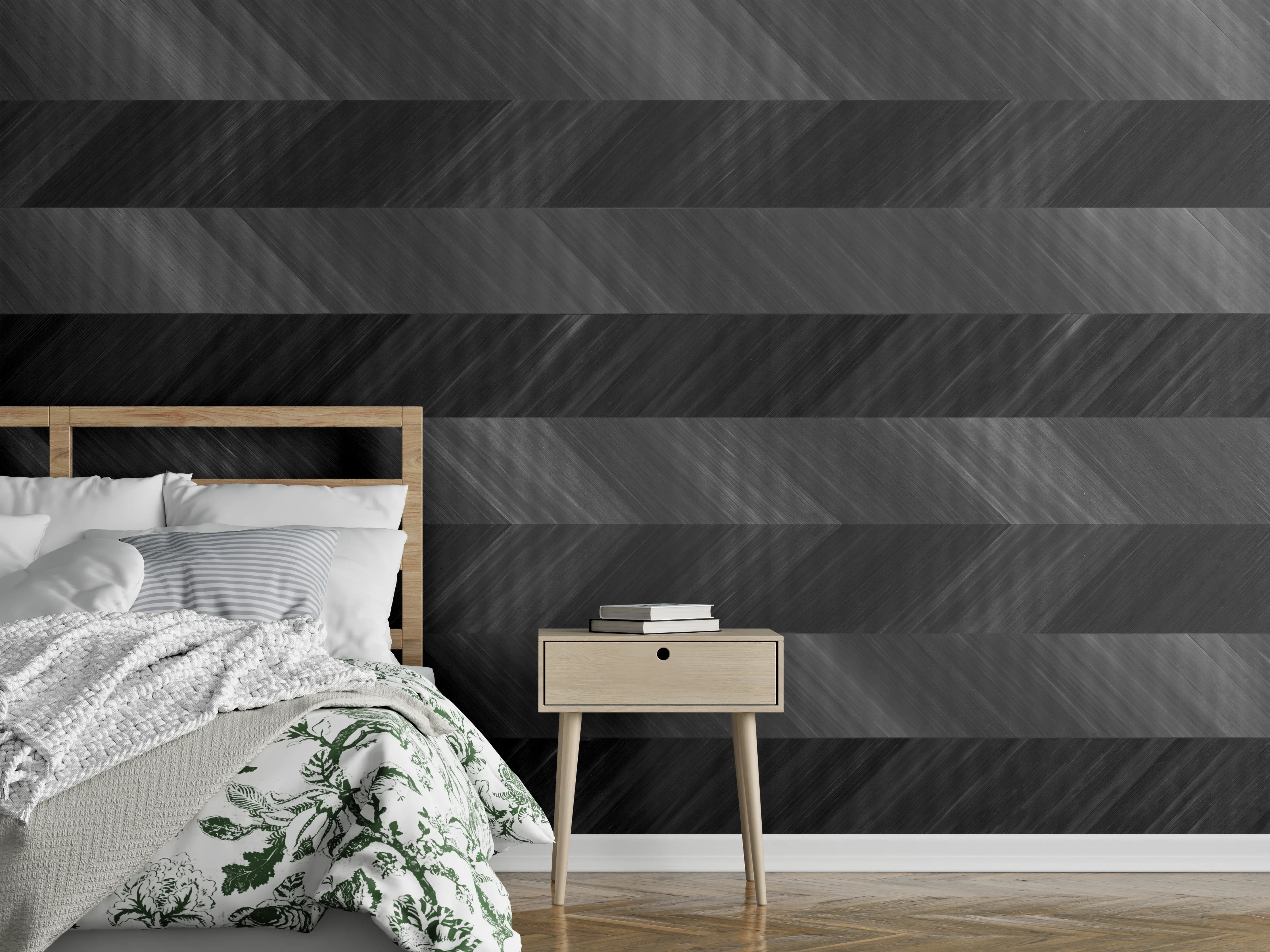 Wandverkleidung Schlafzimmer - Minimaler Zickzack-Muster