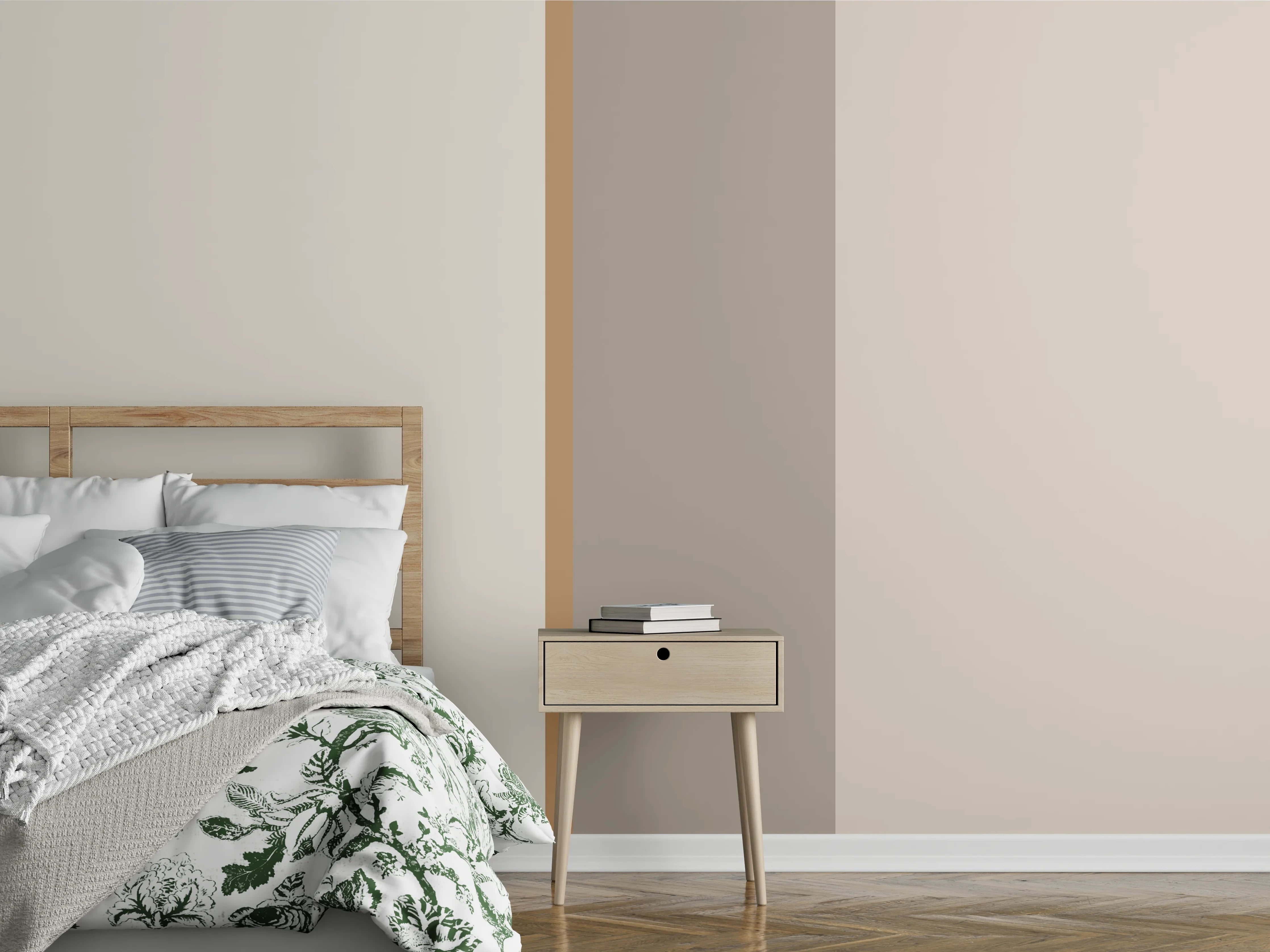 Wandverkleidung Schlafzimmer - Minimalistische Weiß-Grau Komposition