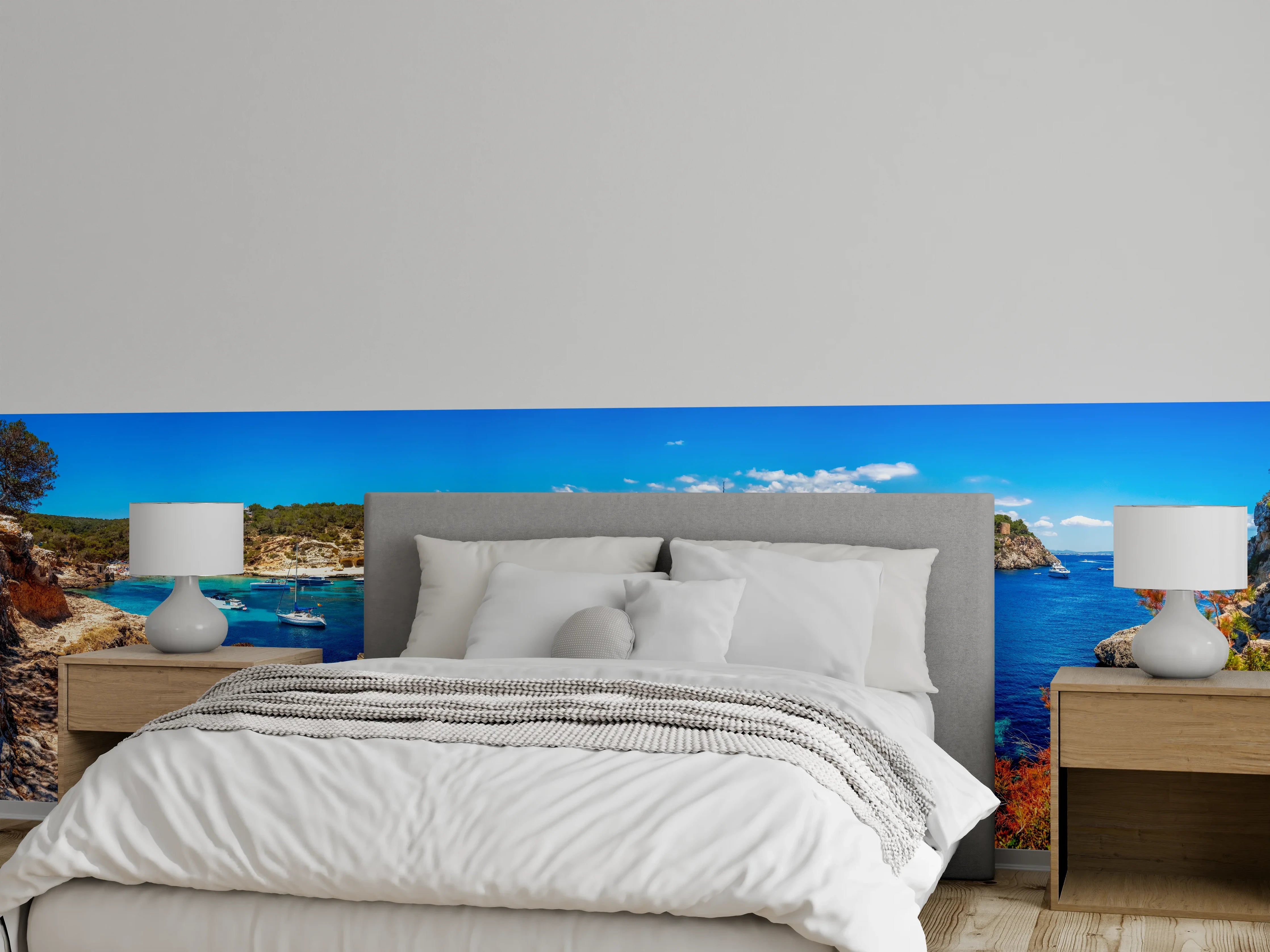 Wandverkleidung Schlafzimmer - Mittelmeer Küstenlandschaft Panorama