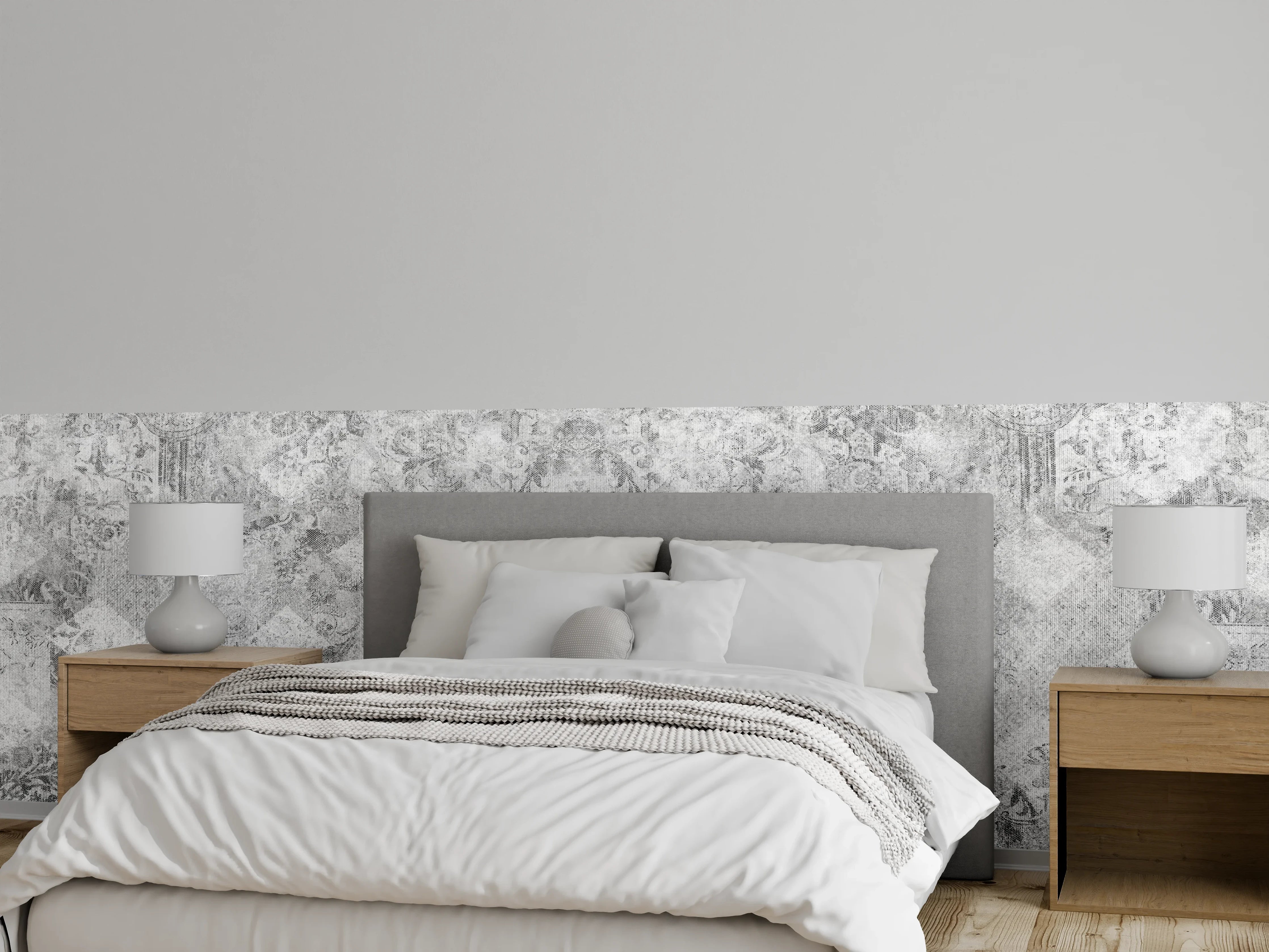 Wandverkleidung Schlafzimmer - Moderne Betonoptik Fliesen