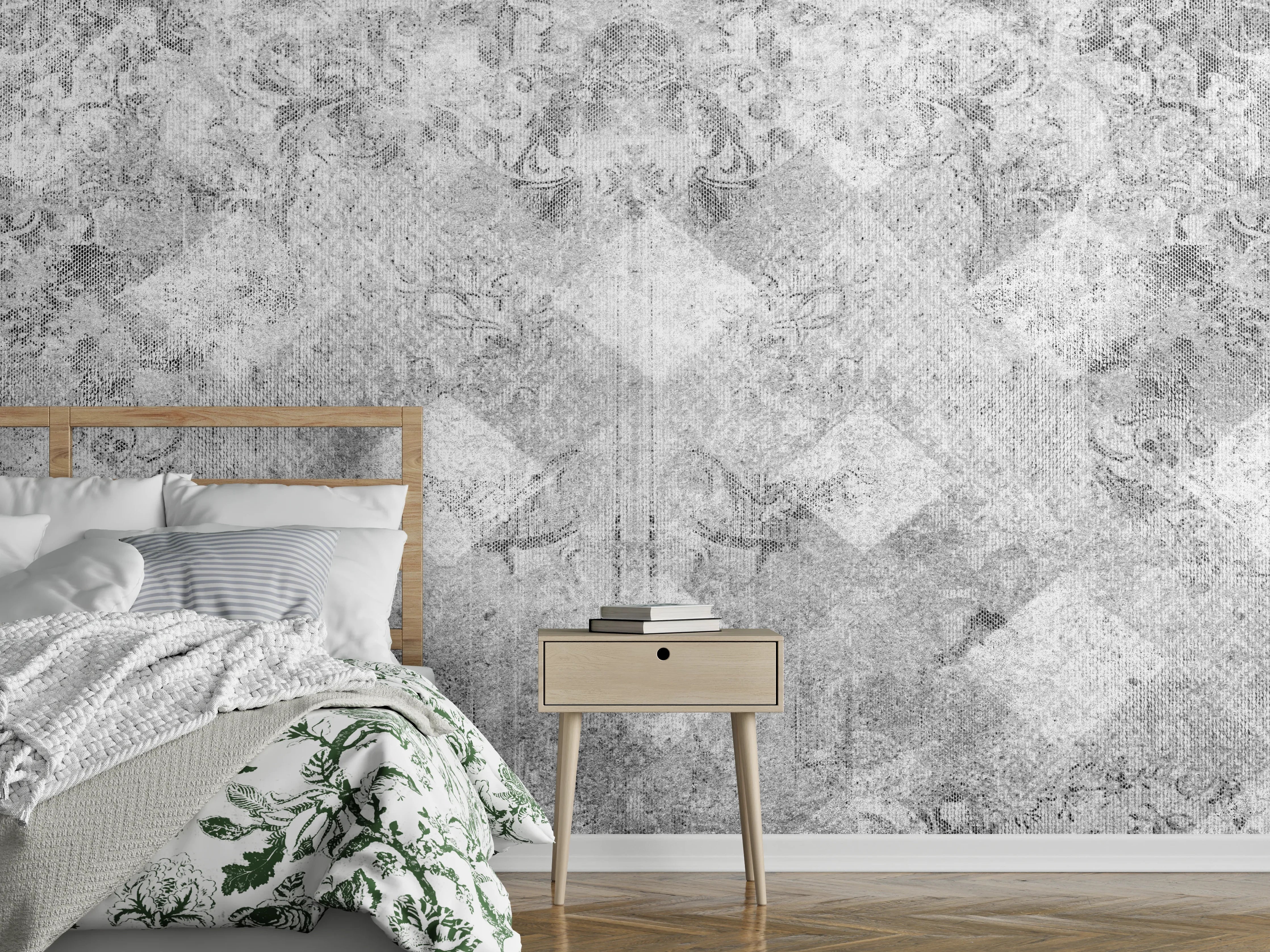 Wandverkleidung Schlafzimmer - Moderne Betonoptik Fliesen
