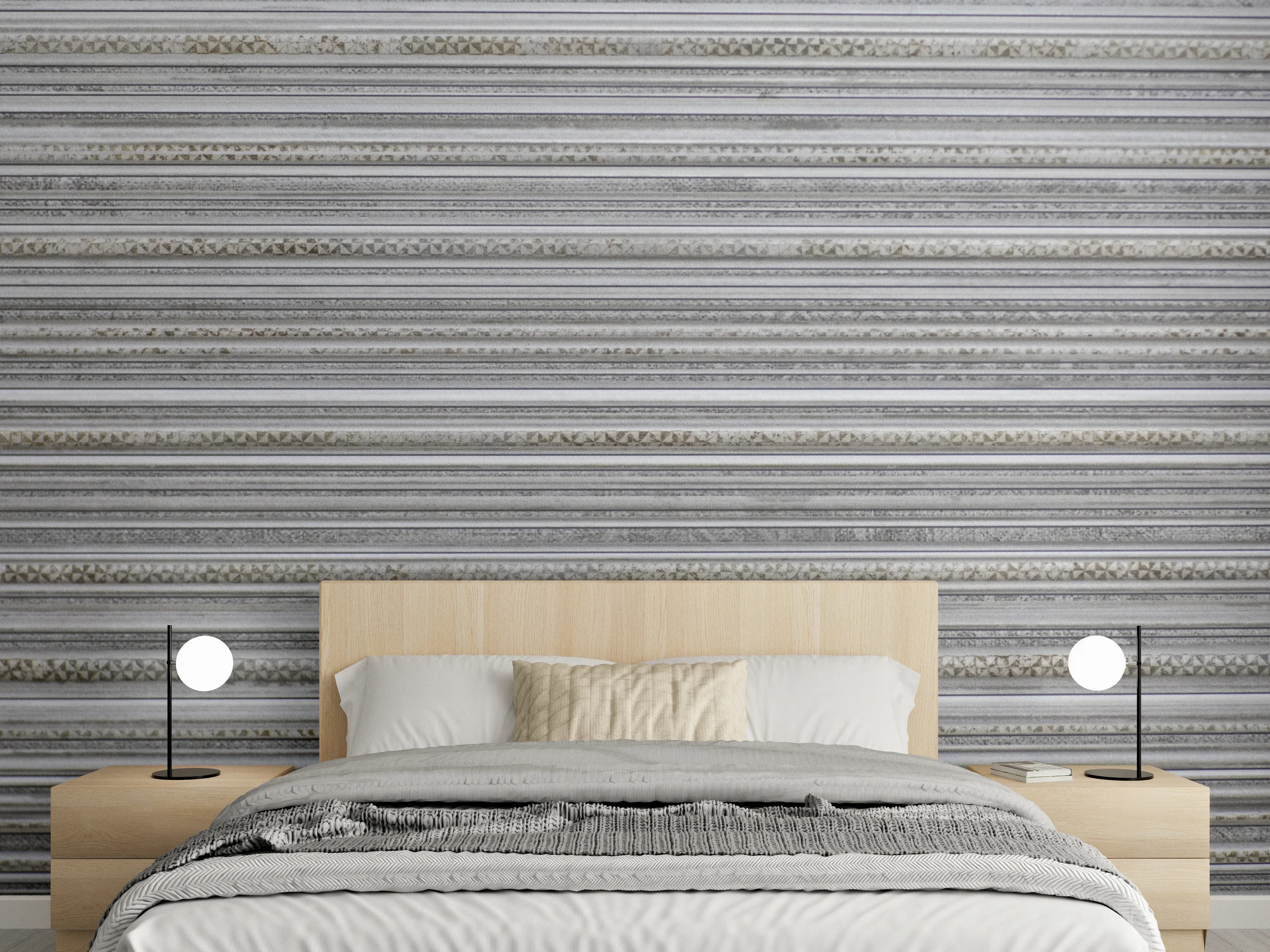 Wandverkleidung Schlafzimmer - Moderne Betontextur in Grau